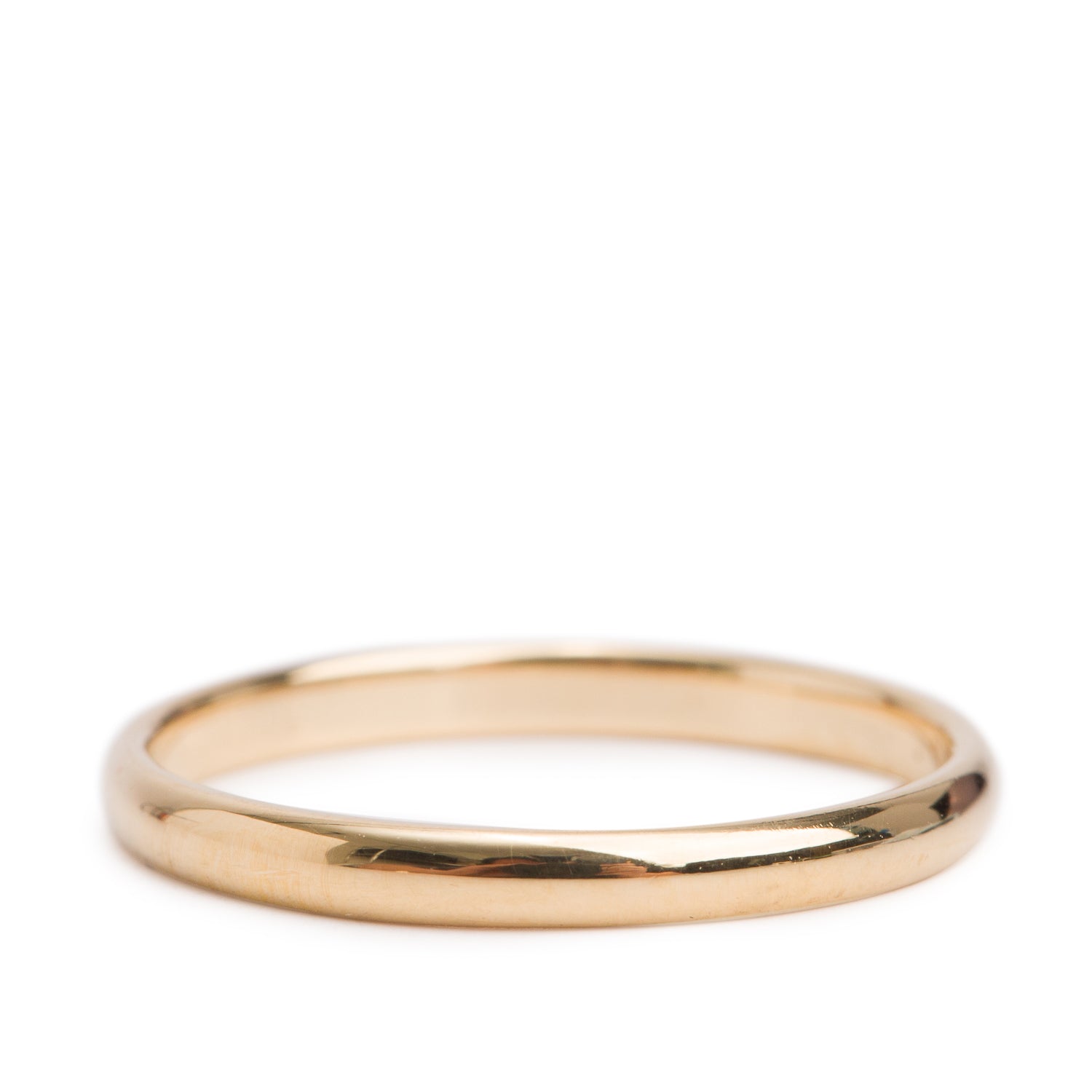 Tiffany & Co. 18k Yellow Gold 2 MM Wedding Band Ring, Size 5.5