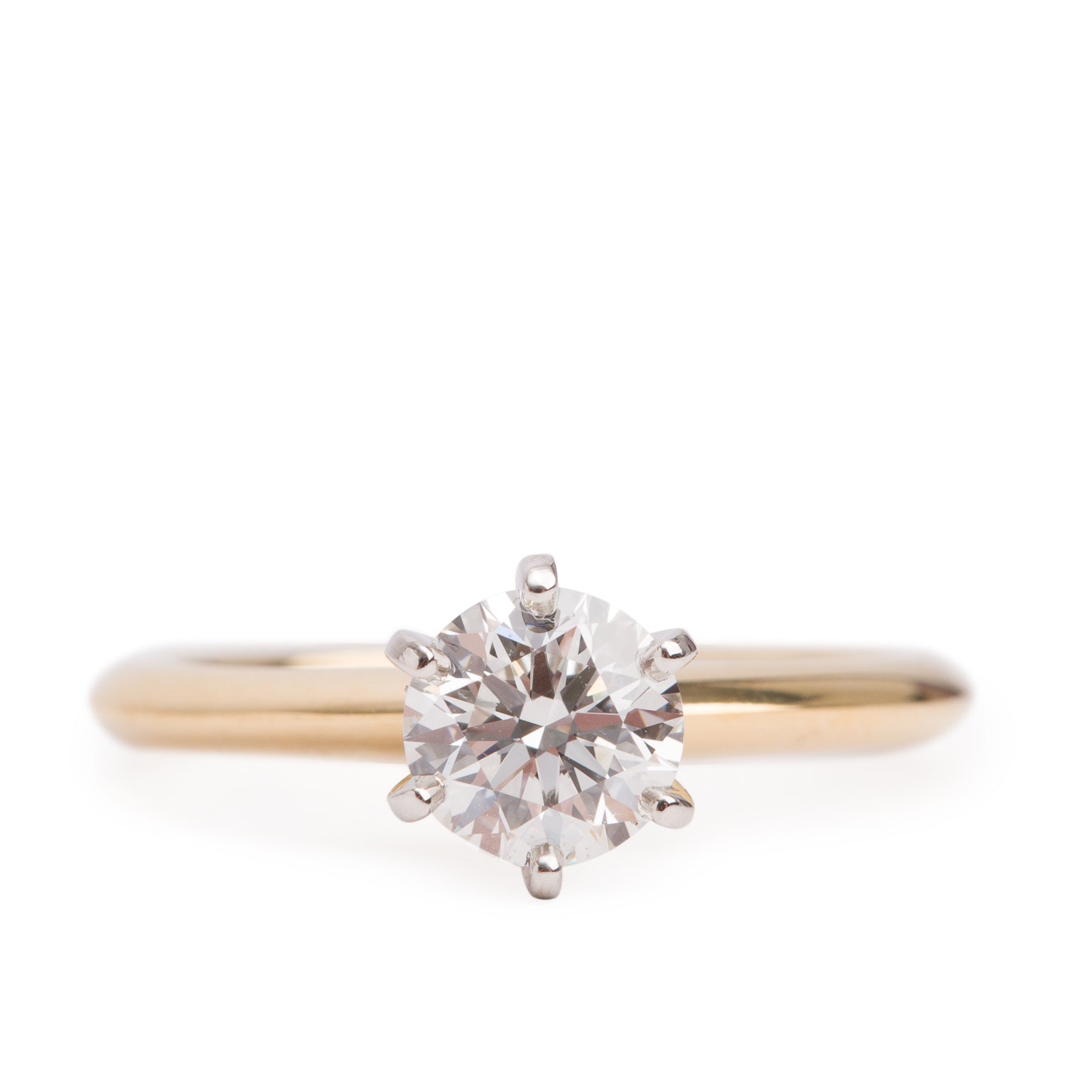 Tiffany & Co. 18k Yellow Gold & Platinum 0.81 ct. Diamond Engagement Ring, Size 5.5