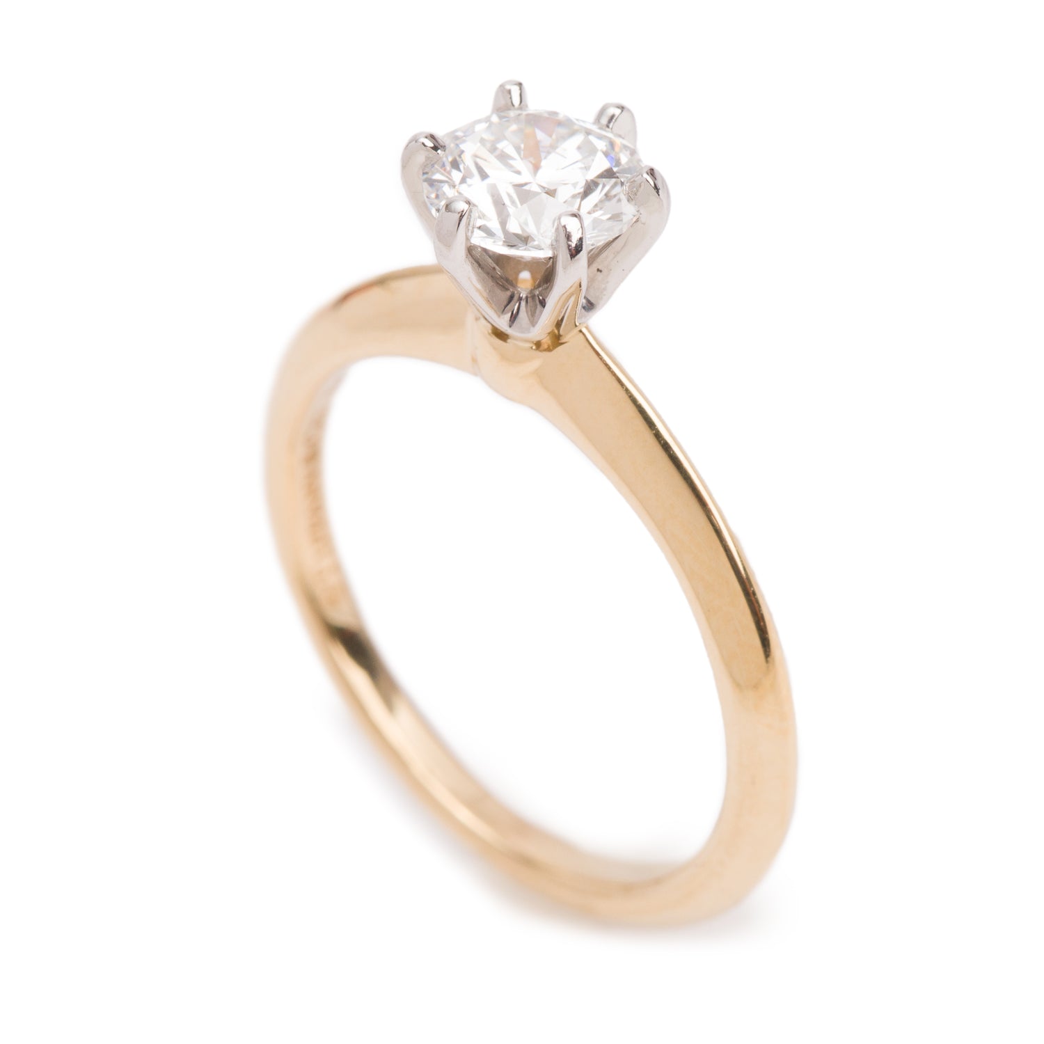 Tiffany & Co. 18k Yellow Gold & Platinum 0.81 ct. Diamond Engagement Ring, Size 5.5