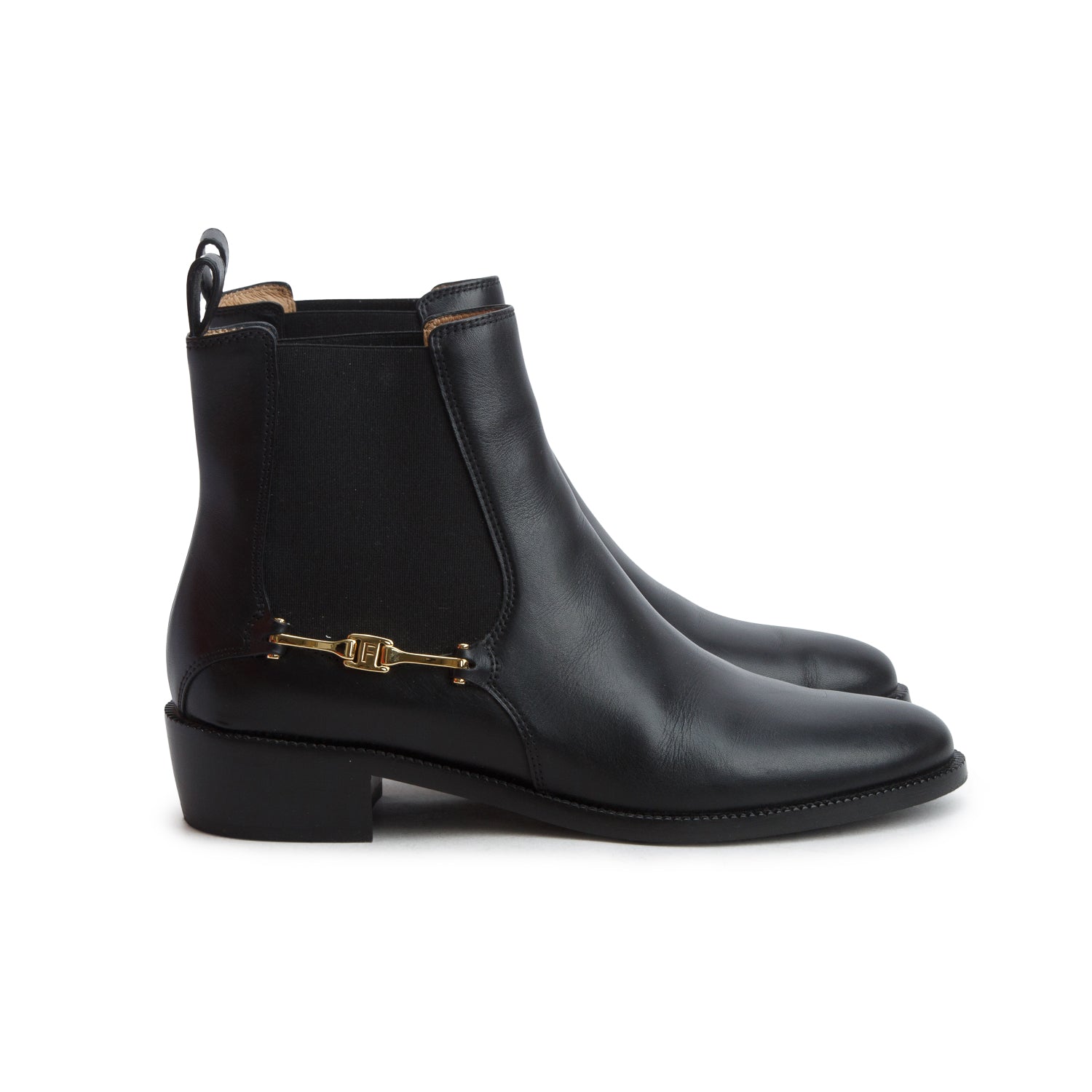 Salvatore Ferragamo Black Leather Chelsea Boots, Size 10 w/ Box