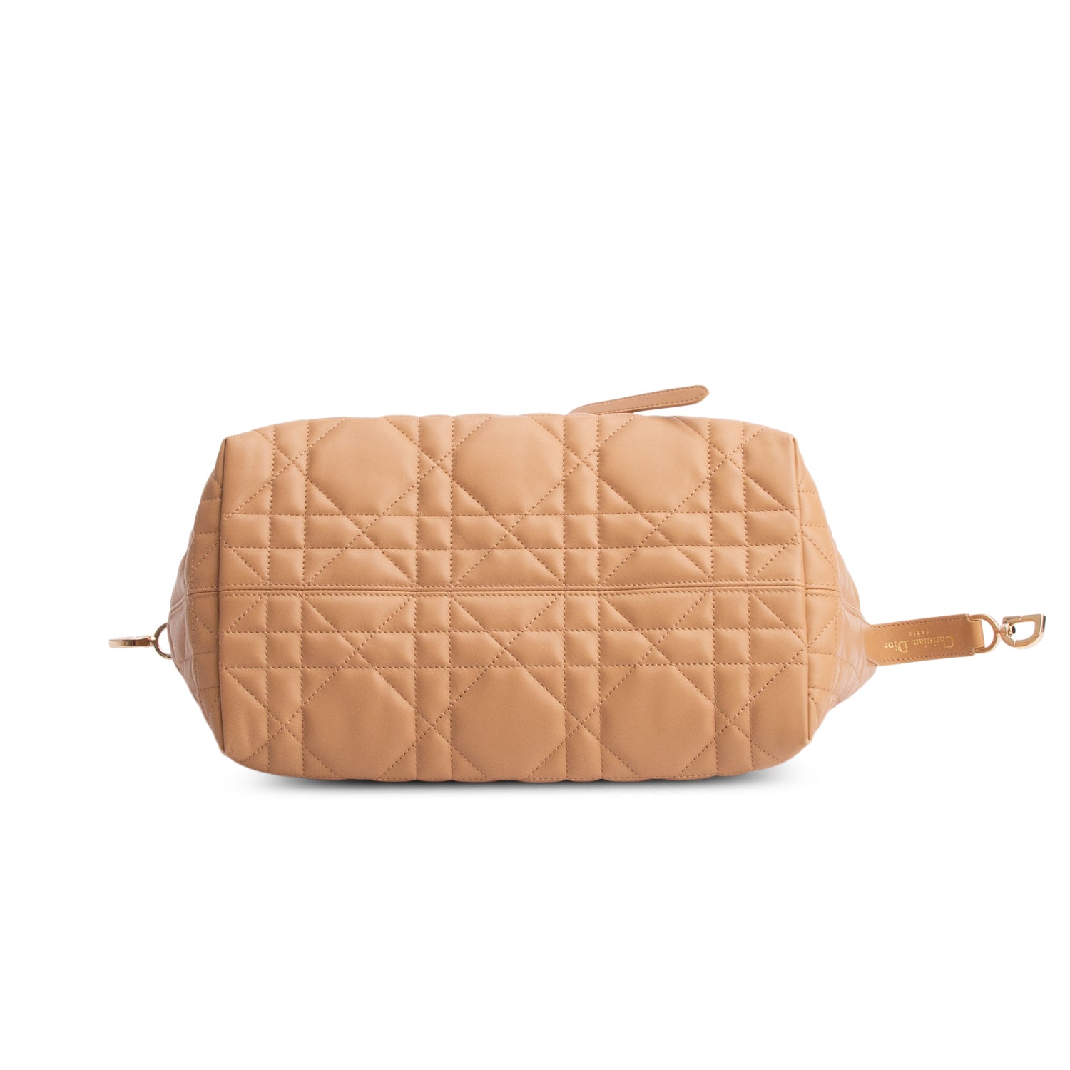Christian Dior 2023 Beige Macrocannage Calfskin Leather Medium Toujours Bag w/ Pouch & Authenticity Card