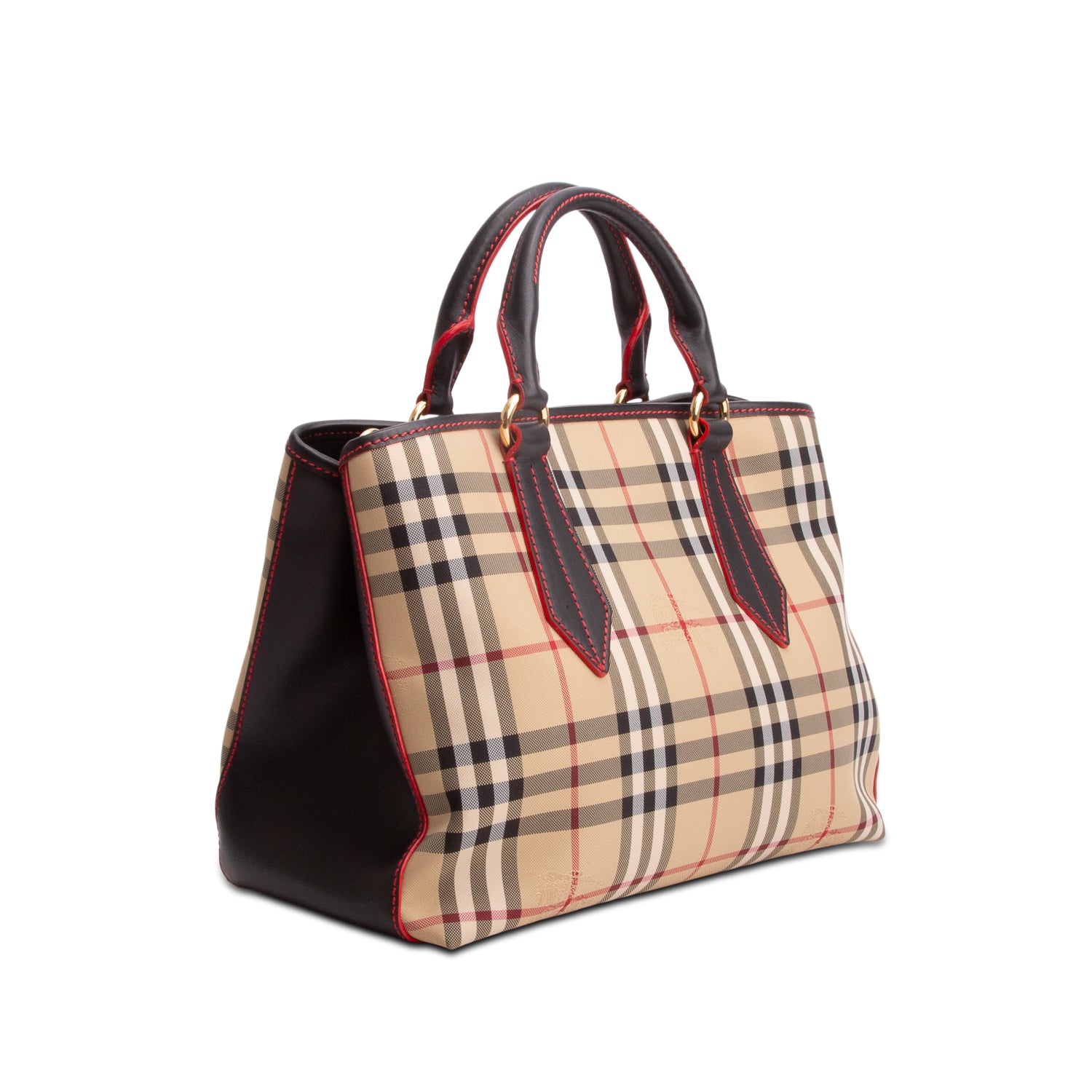 Burberry Beige Horseferry Check Medium Ballingdon Tote w/ Strap