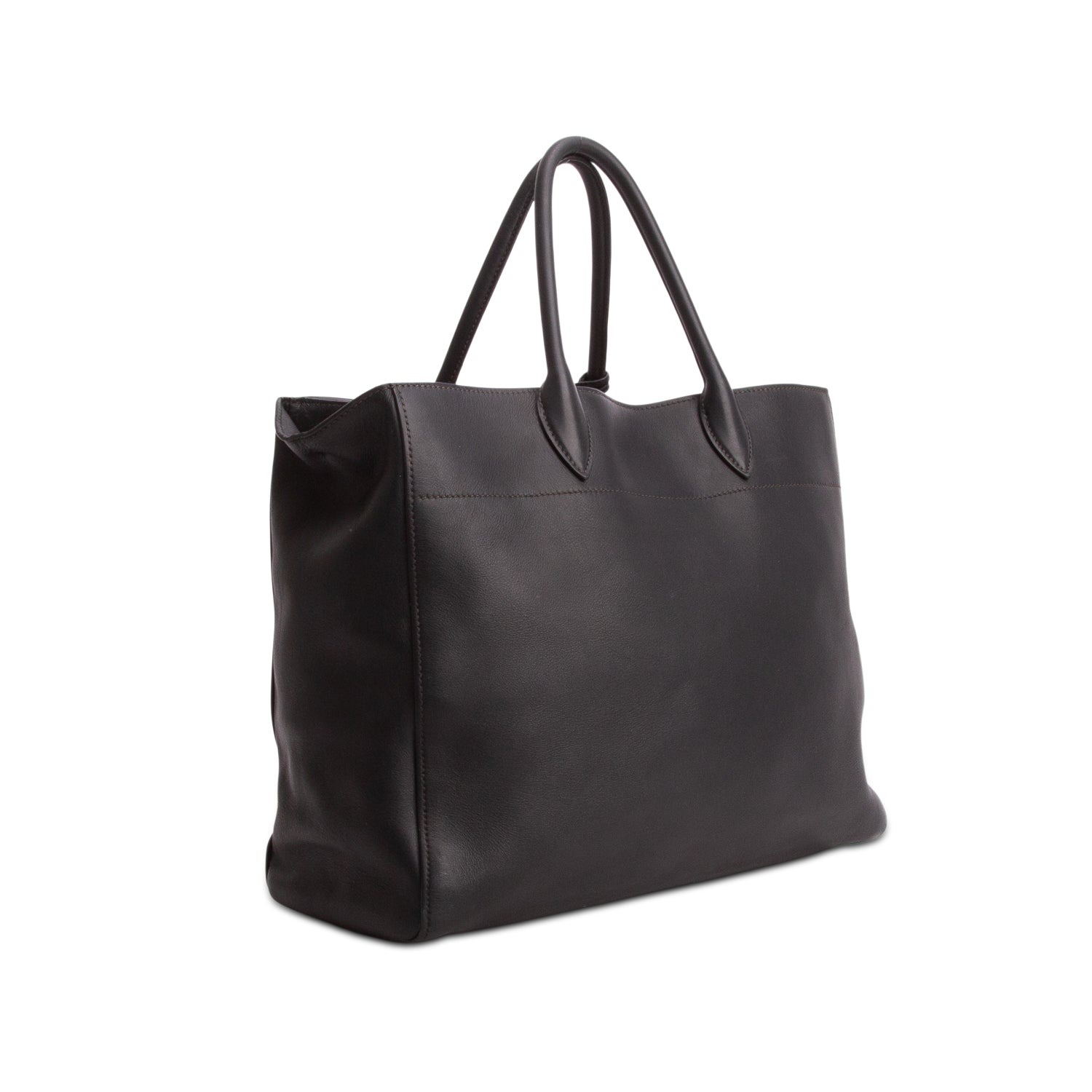 Prada Black Soft Calf Leather Medium City Tote w/ Strap