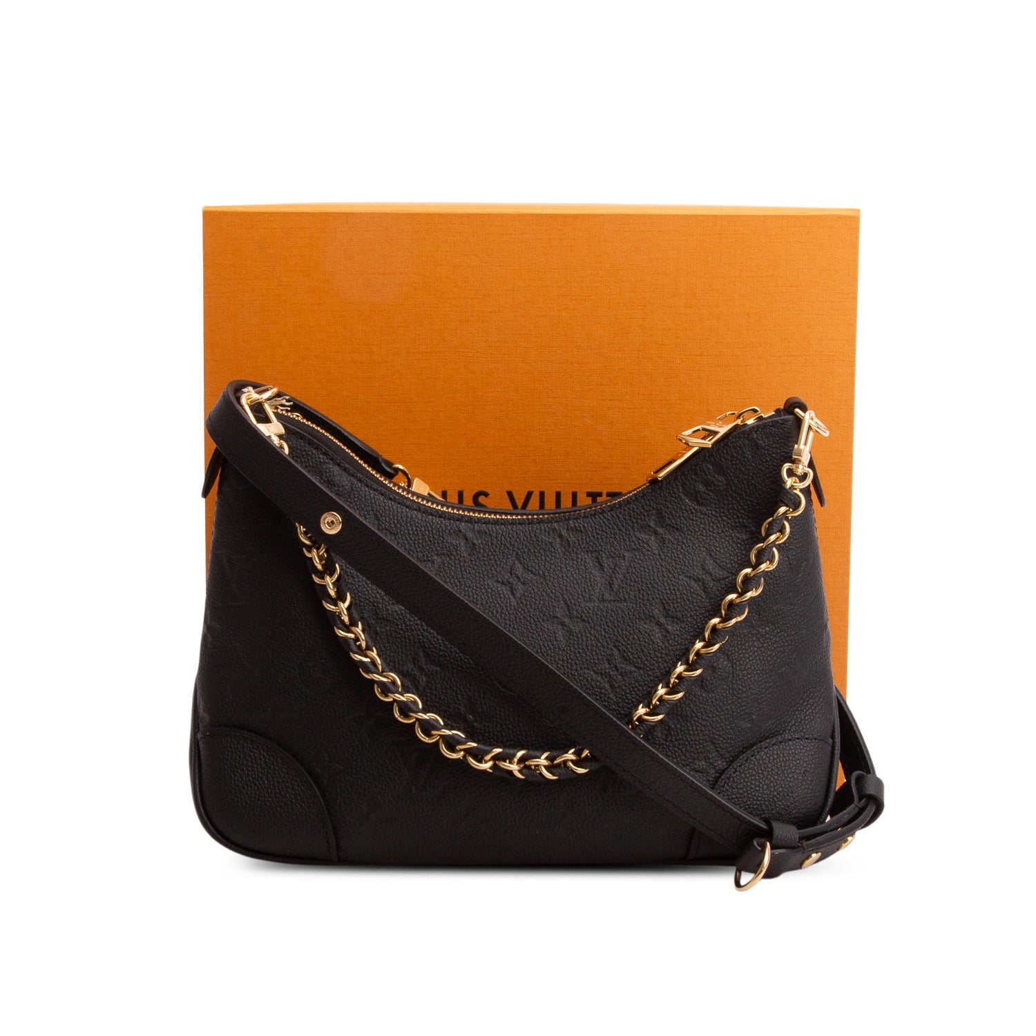 Louis Vuitton 2026 Black Monogram Empreinte Boulogne PM w/ Box, Straps & Receipt