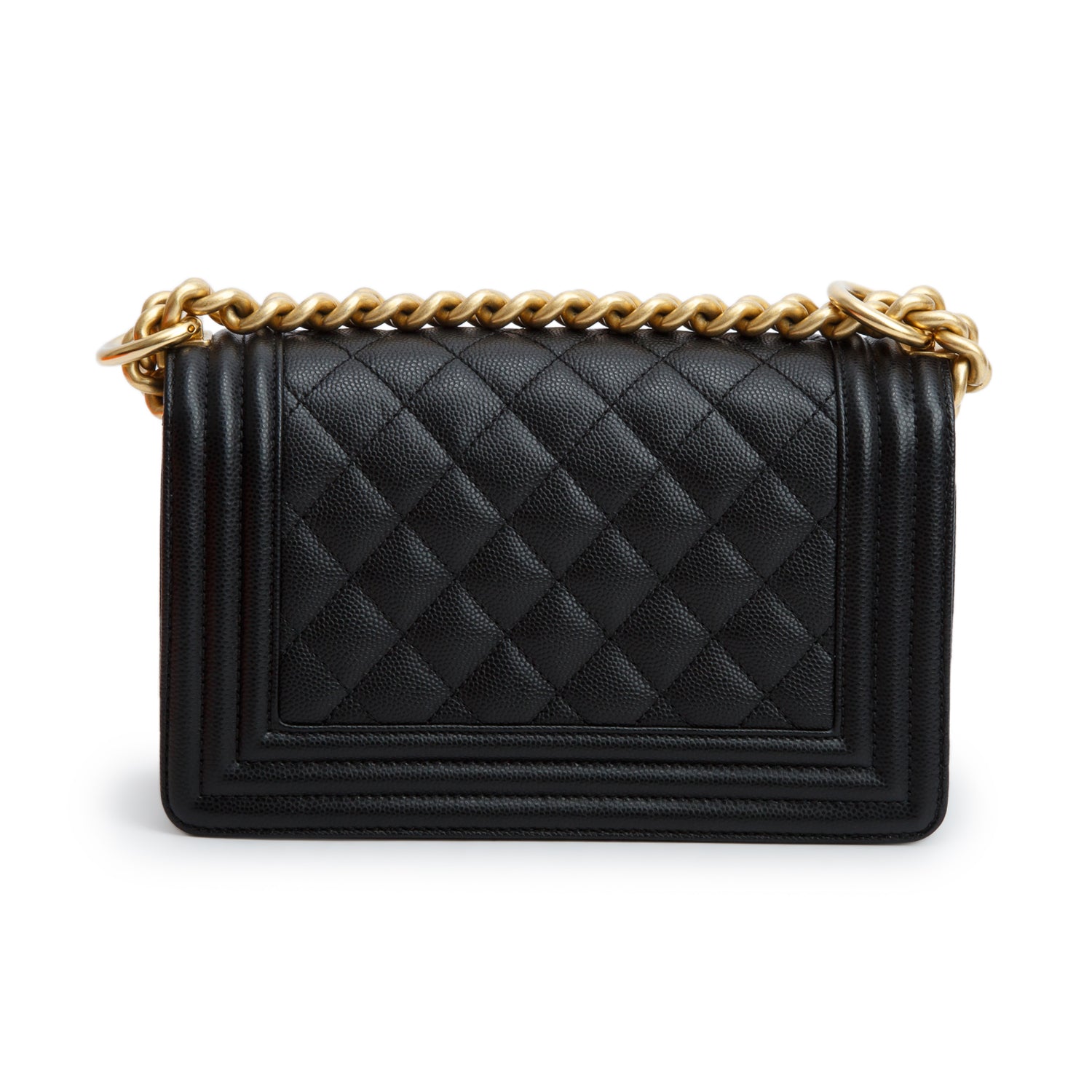 Chanel 2022 Black Caviar Leather Small Boy Bag w/ Box & Receipt