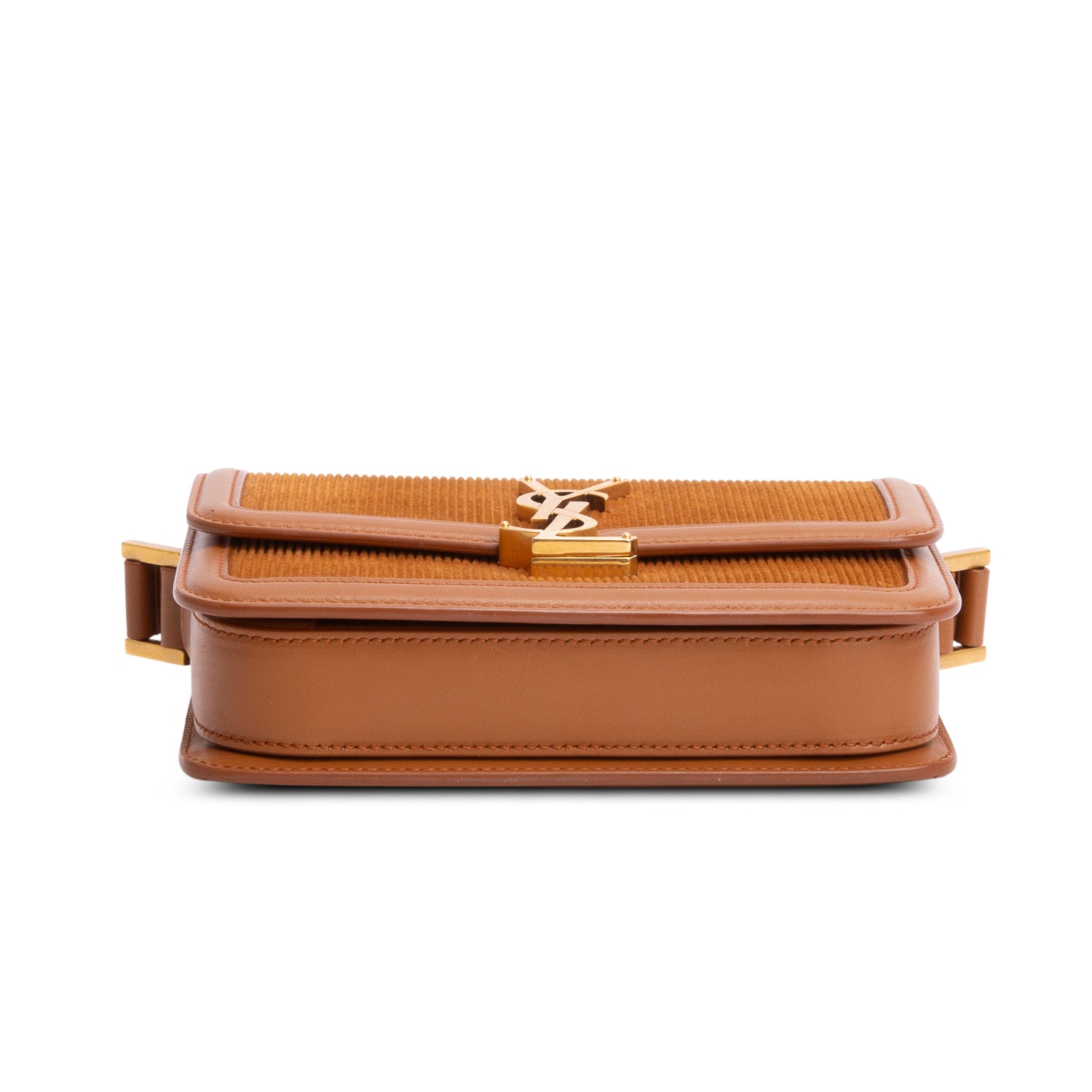 Saint Laurent 2021 Brown Corduroy Small Solferino Flap Bag w/ Box