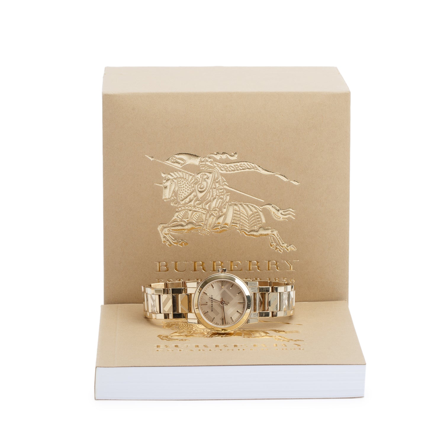 Burberry Gold-Plated Stainless Steel BU9234 26 MM The City Quartz Watch w/ Box & Papers