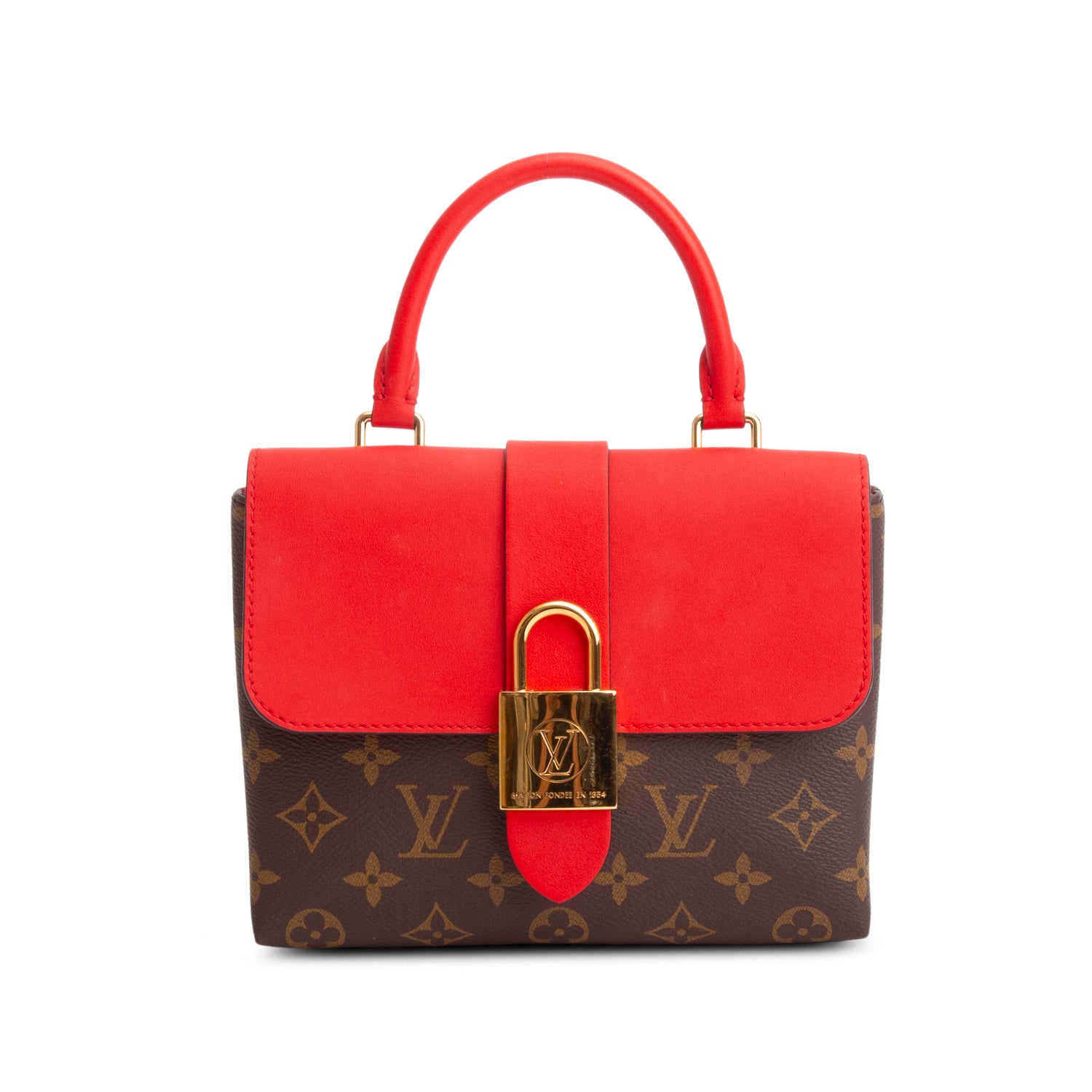 Louis Vuitton Monogram Red Leather Locky BB w/ Strap