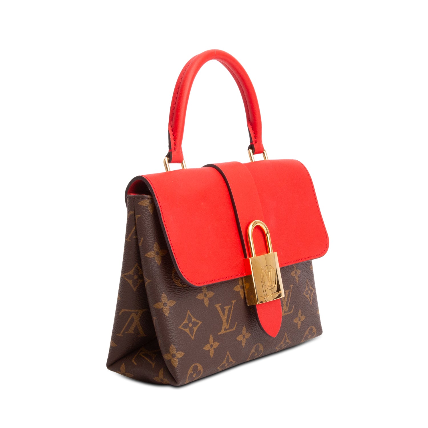 Louis Vuitton Monogram Red Leather Locky BB w/ Strap