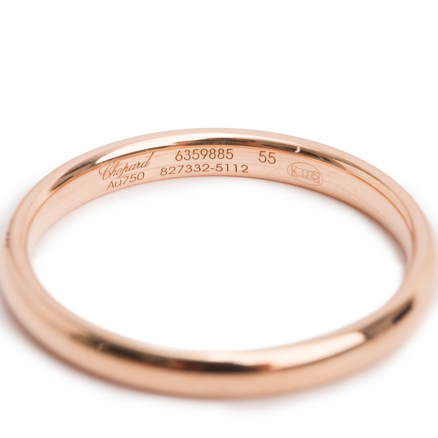 Chopard 18k Rose Gold 2.5 MM Wedding Band, Size 55 7.25 w/ Box