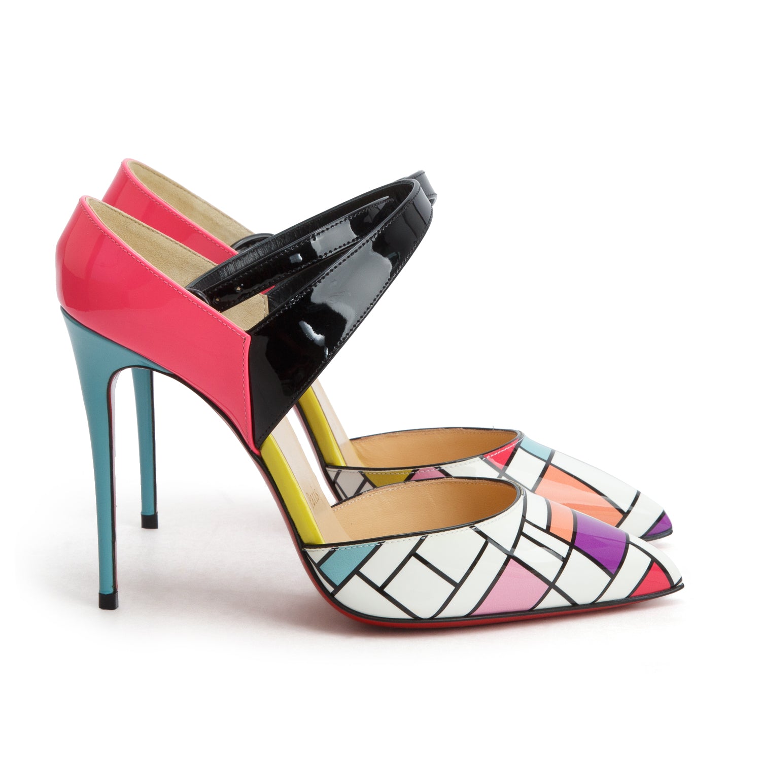 Christian Louboutin 2020 Multicolor Patent Leather Liloo 100 Pumps, Size 36 w/ Box & Receipt