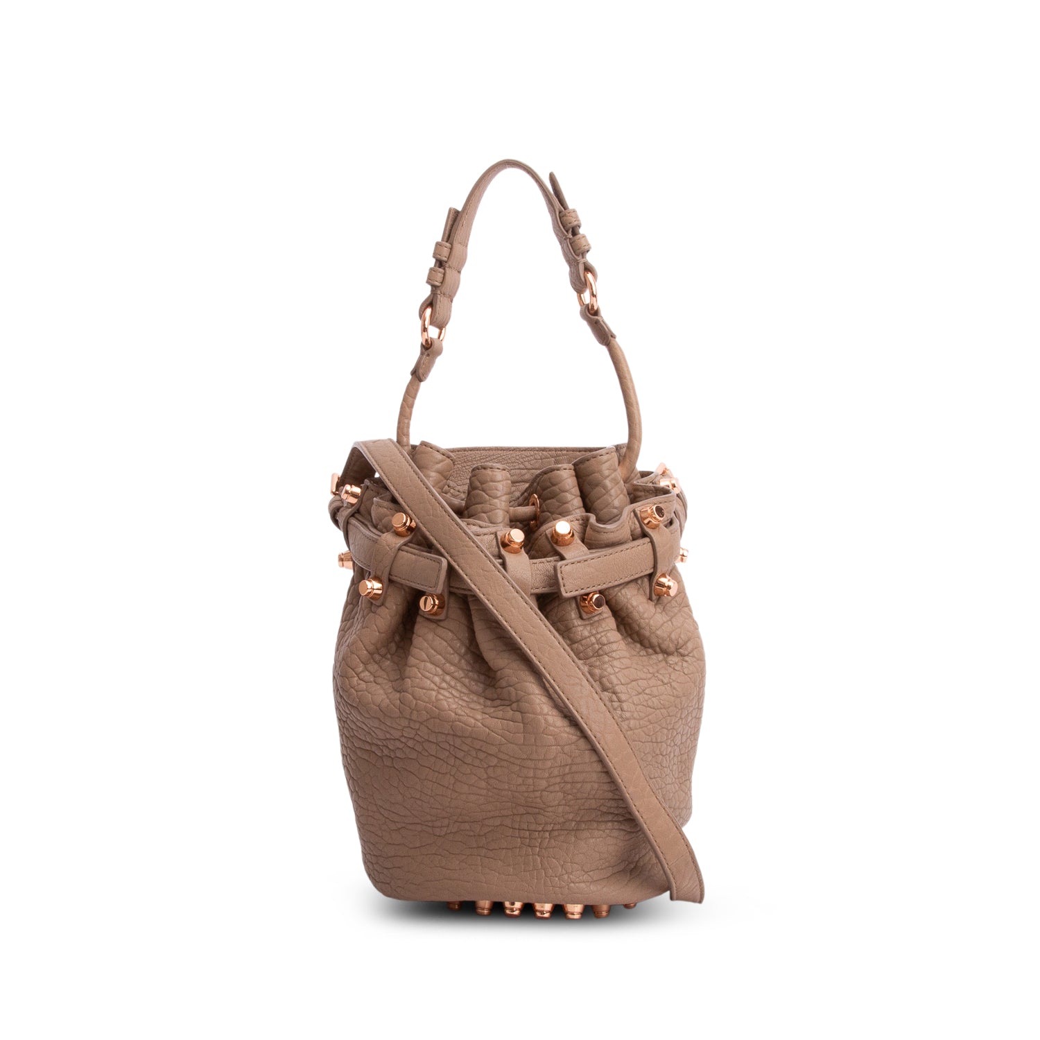 Alexander Wang Beige Pebbled Lambskin Leather Diego Bucket Bag