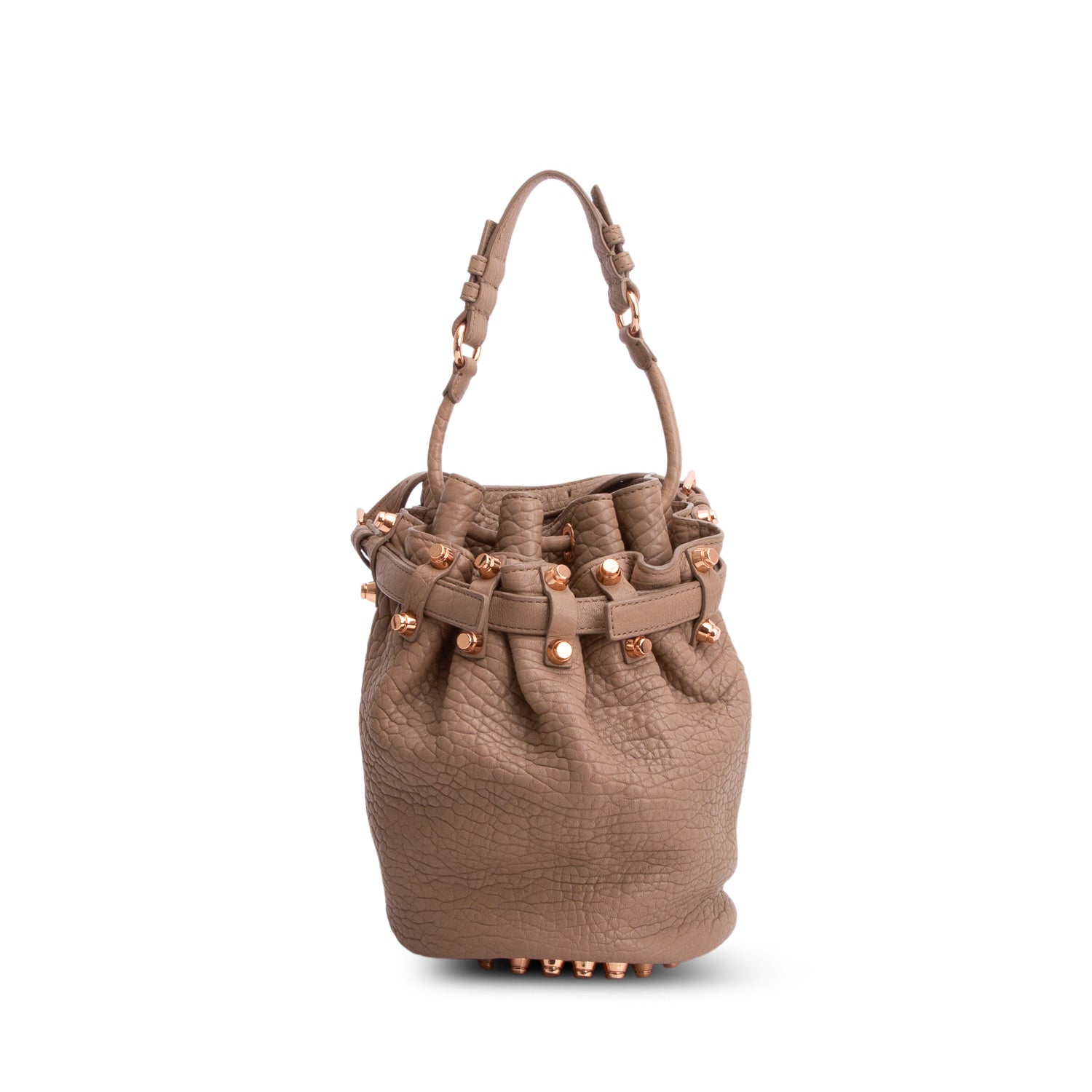 Alexander Wang Beige Pebbled Lambskin Leather Diego Bucket Bag