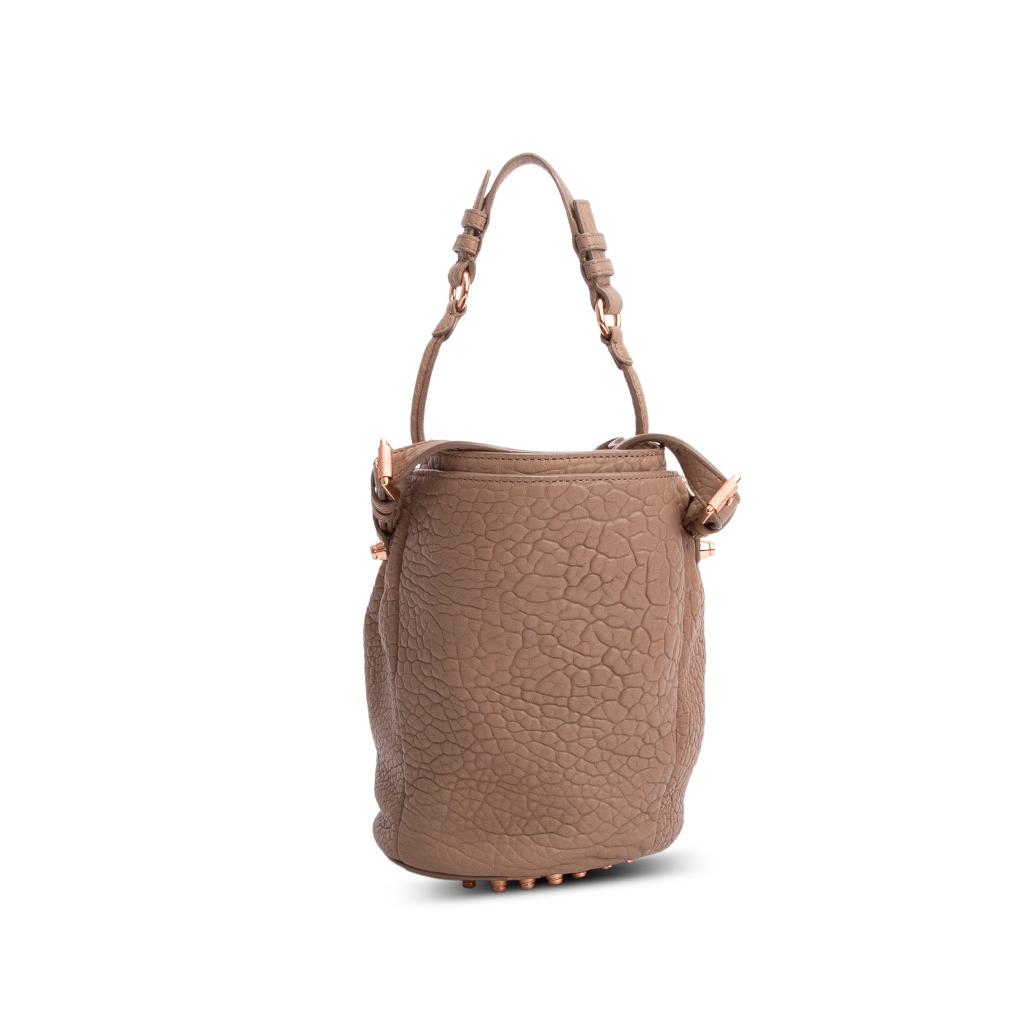 Alexander Wang Beige Pebbled Lambskin Leather Diego Bucket Bag