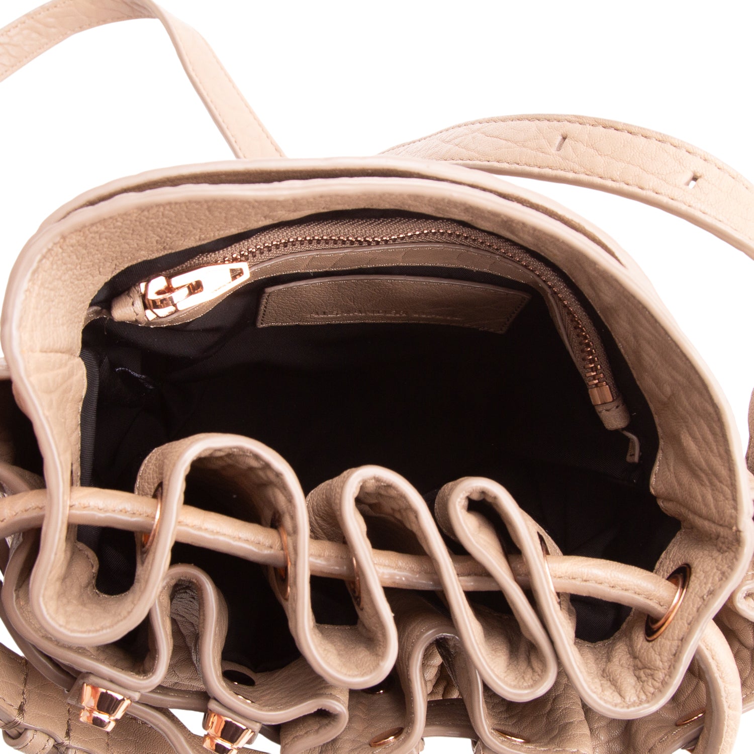Alexander Wang Beige Pebbled Lambskin Leather Diego Bucket Bag