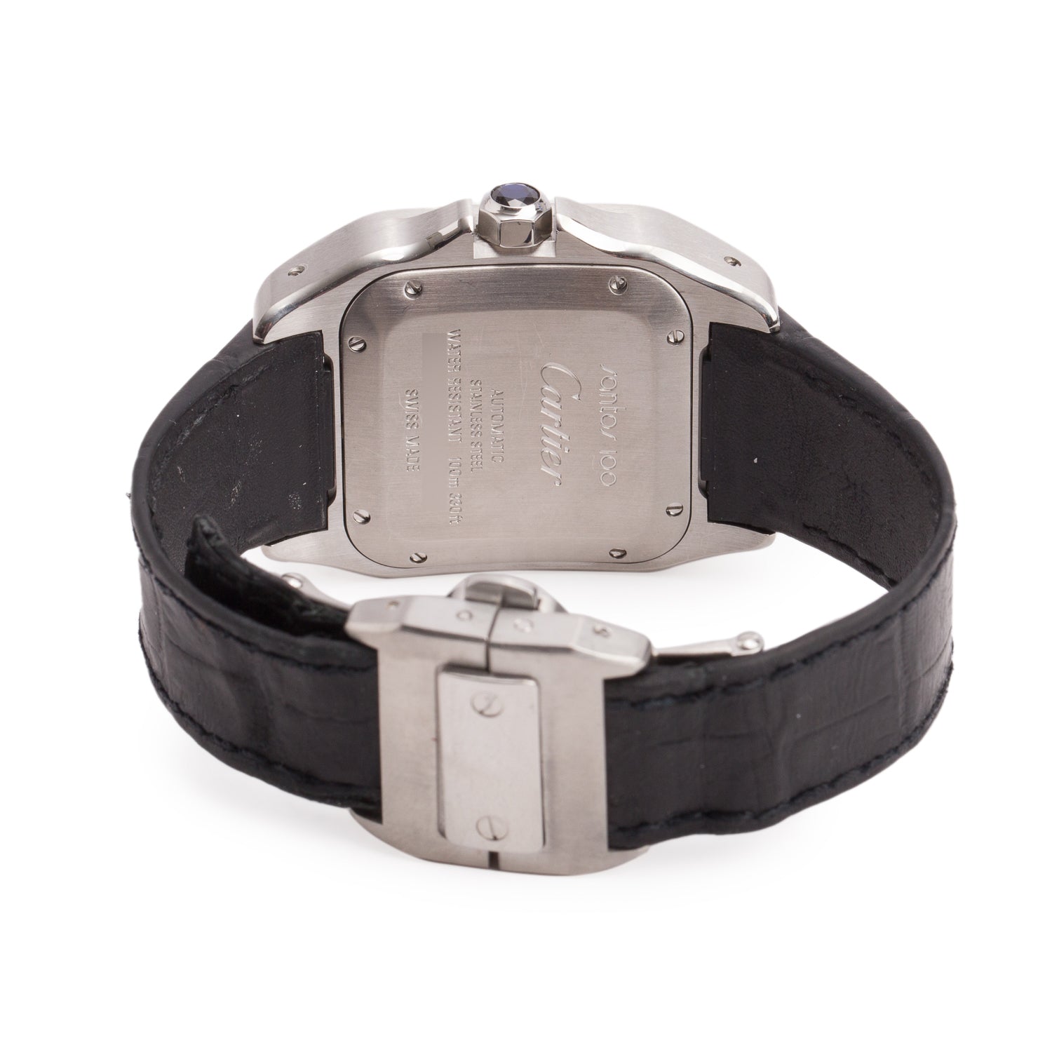 Cartier Stainless Steel Santos 100 Automatic Watch, Medium Model 2878 w/ Box