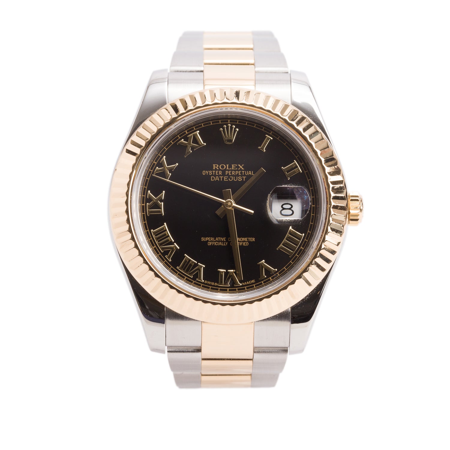 Rolex Stainless Steel & 18k Yellow Gold Oyster Perpetual Datejust II 41 MM Watch Black Dial 116333 w/ Box & Papers