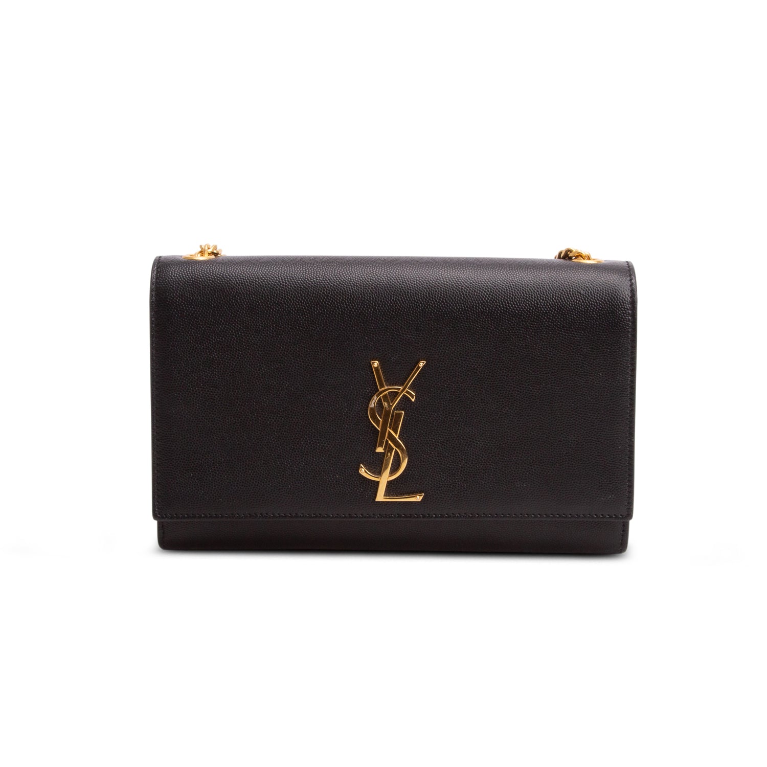 Saint Laurent 2023 Black Grain De Poudre Medium Kate Bag