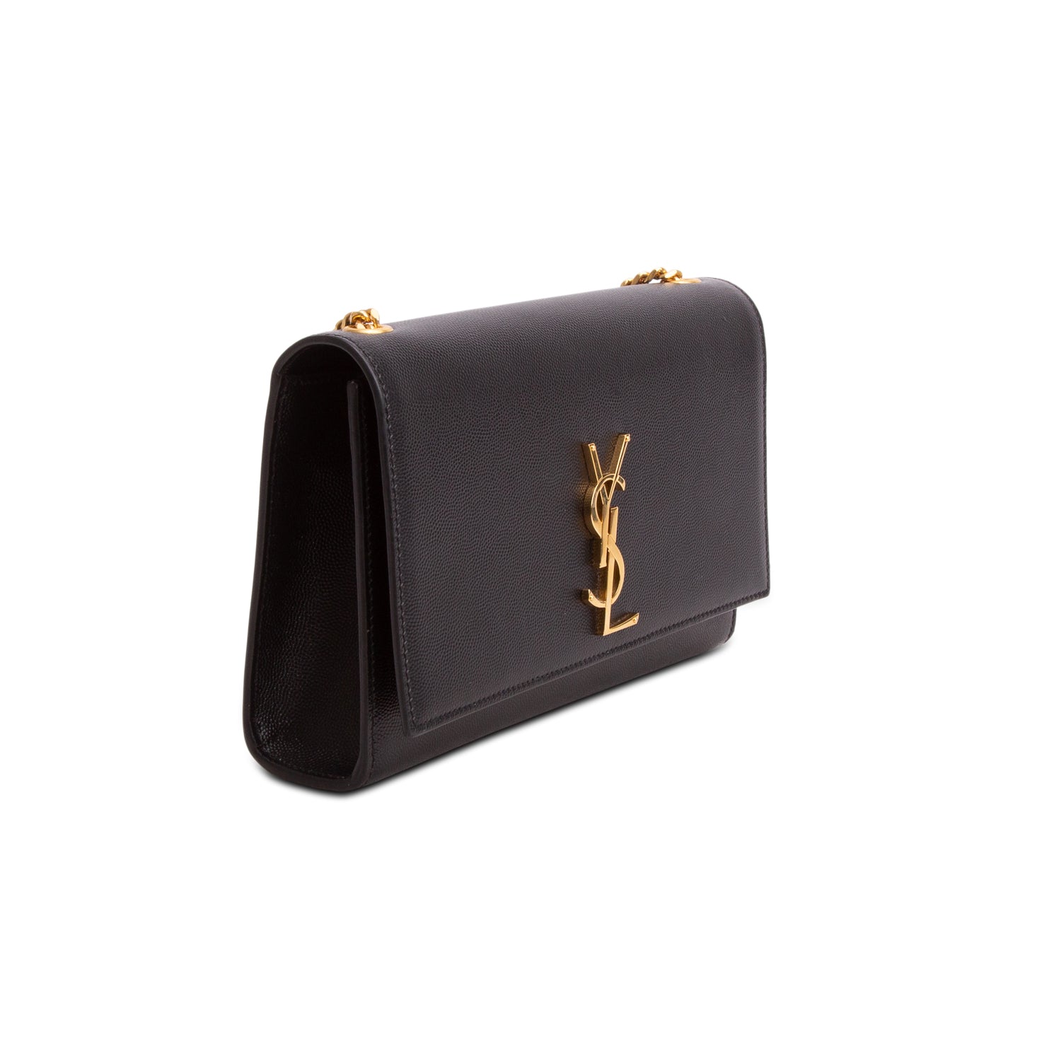 Saint Laurent 2023 Black Grain De Poudre Medium Kate Bag