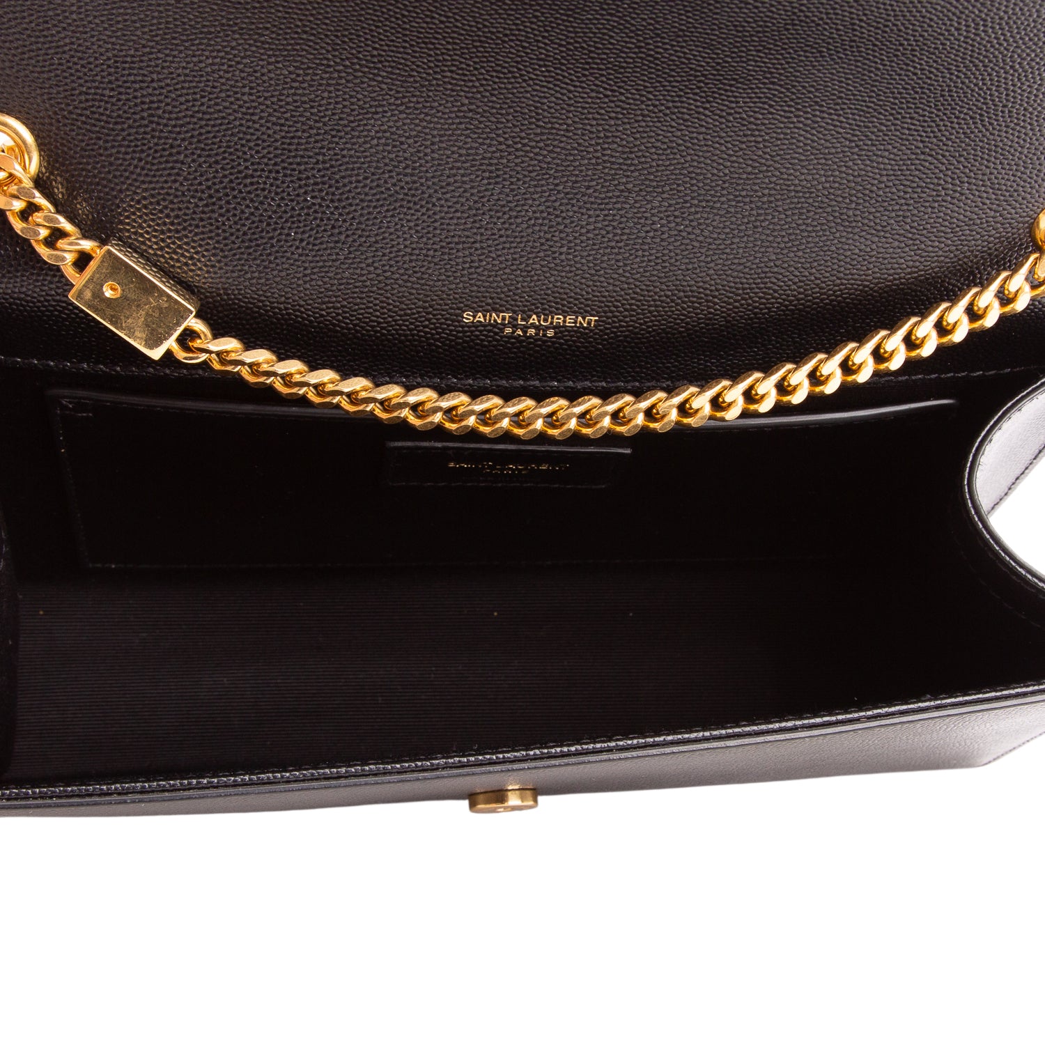 Saint Laurent 2023 Black Grain De Poudre Medium Kate Bag