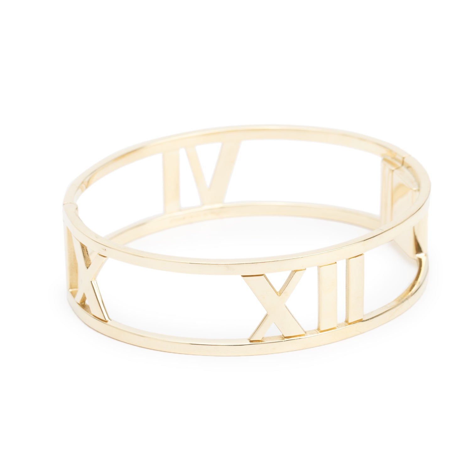 Tiffany & Co. 18k Yellow Gold Atlas Hinged Bangle Bracelet w/ Box