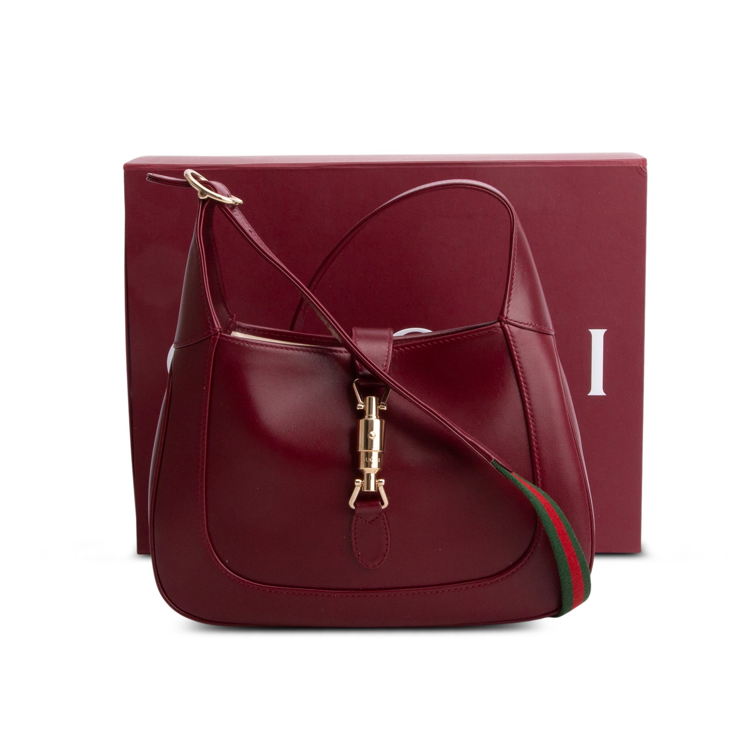 Gucci 2025 Bordeaux Leather Medium Jackie 1961 Hobo Bag w/ Box, Receipt & Strap