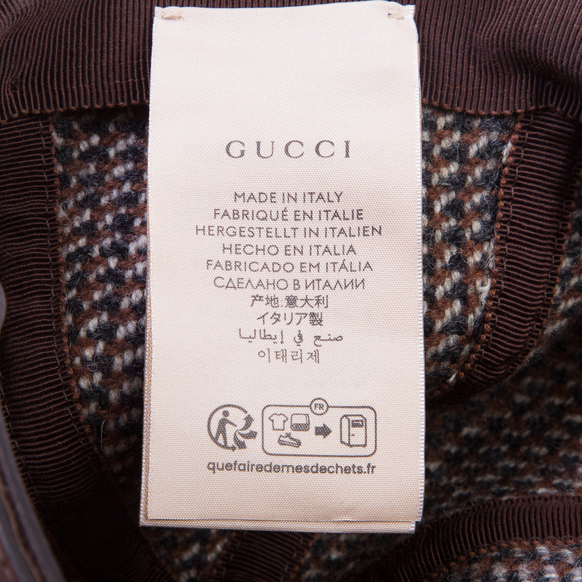 Gucci Brown Jumbo GG Monogram Wool Baseball Hat, Size M 58 w/ Box