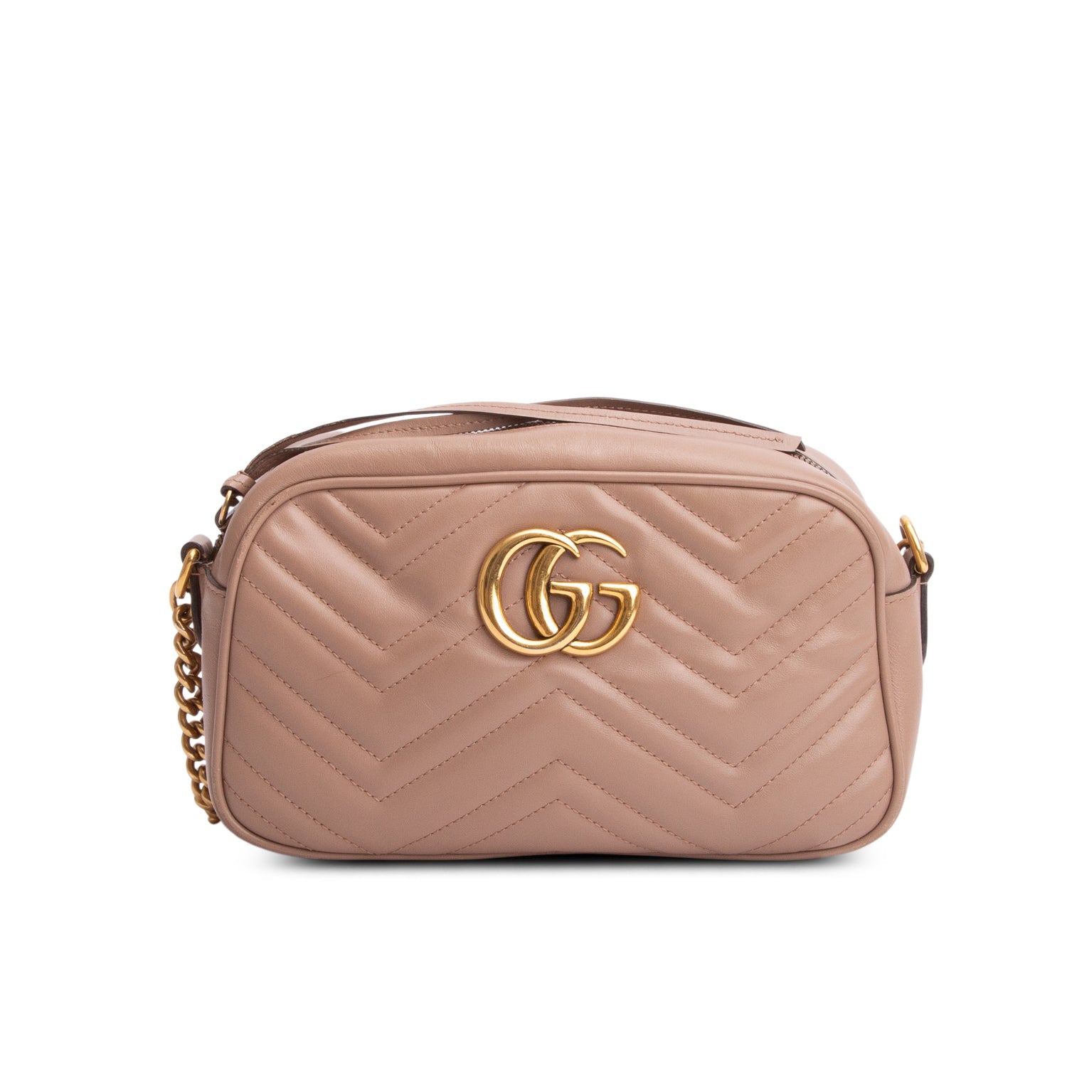 Gucci Beige GG Marmont Matelasse Small Camera Bag w/ Box