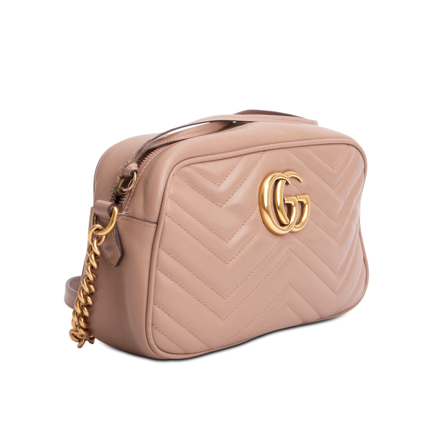 Gucci Beige GG Marmont Matelasse Small Camera Bag w/ Box