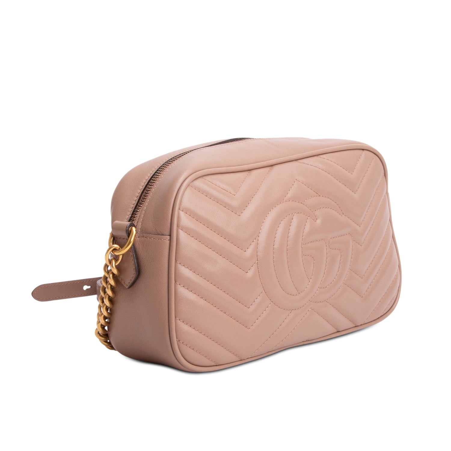 Gucci Beige GG Marmont Matelasse Small Camera Bag w/ Box