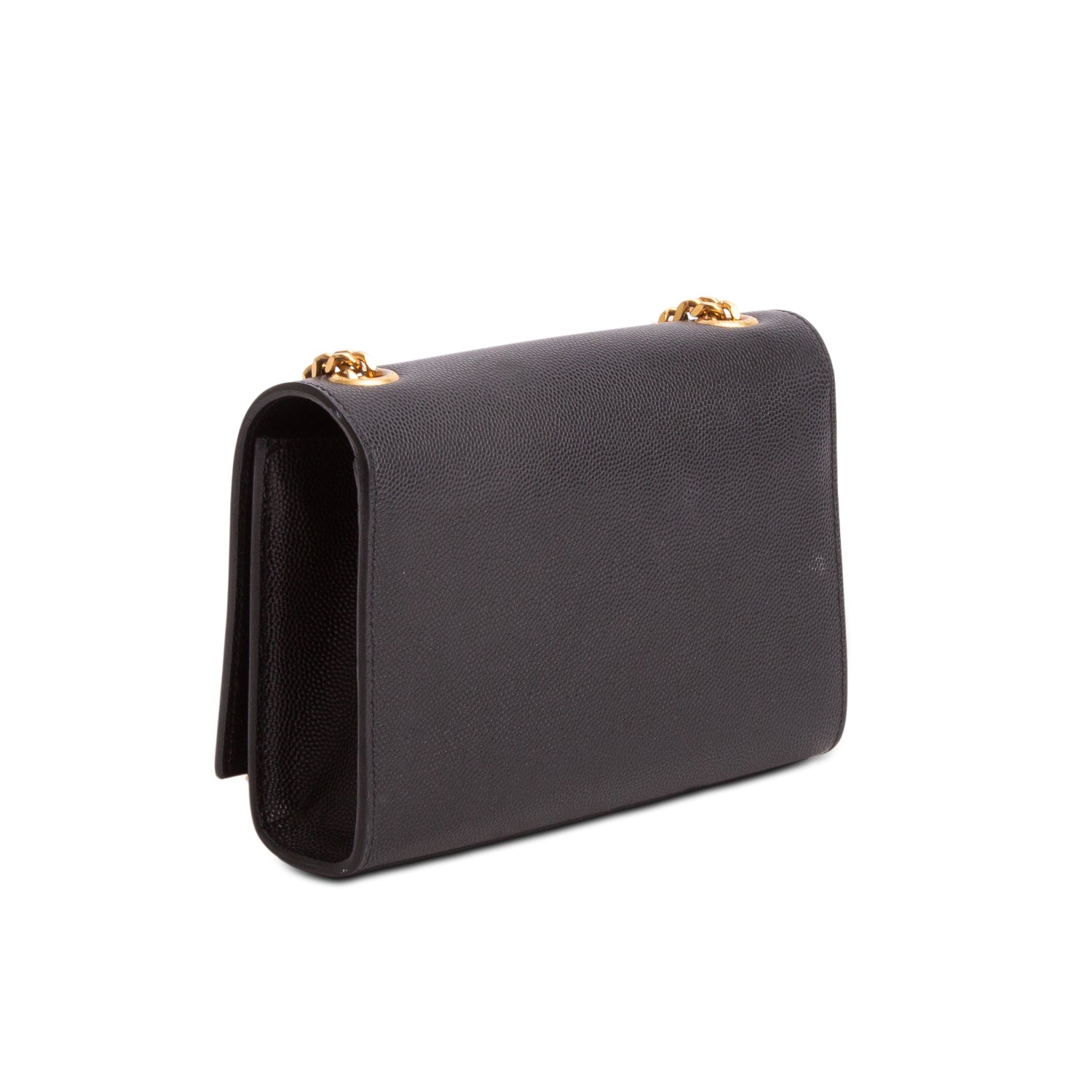 Saint Laurent Black Grain De Poudre Leather Mini Monogram Kate Bag