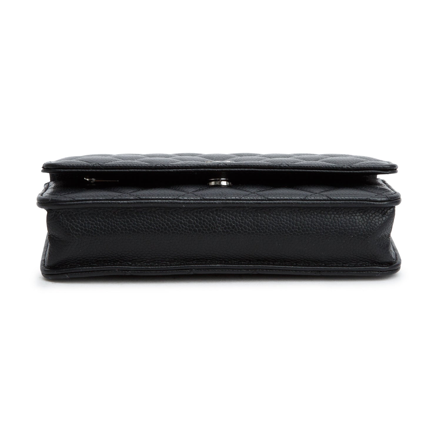 Chanel Black Quilted Caviar Classic Wallet on Chain