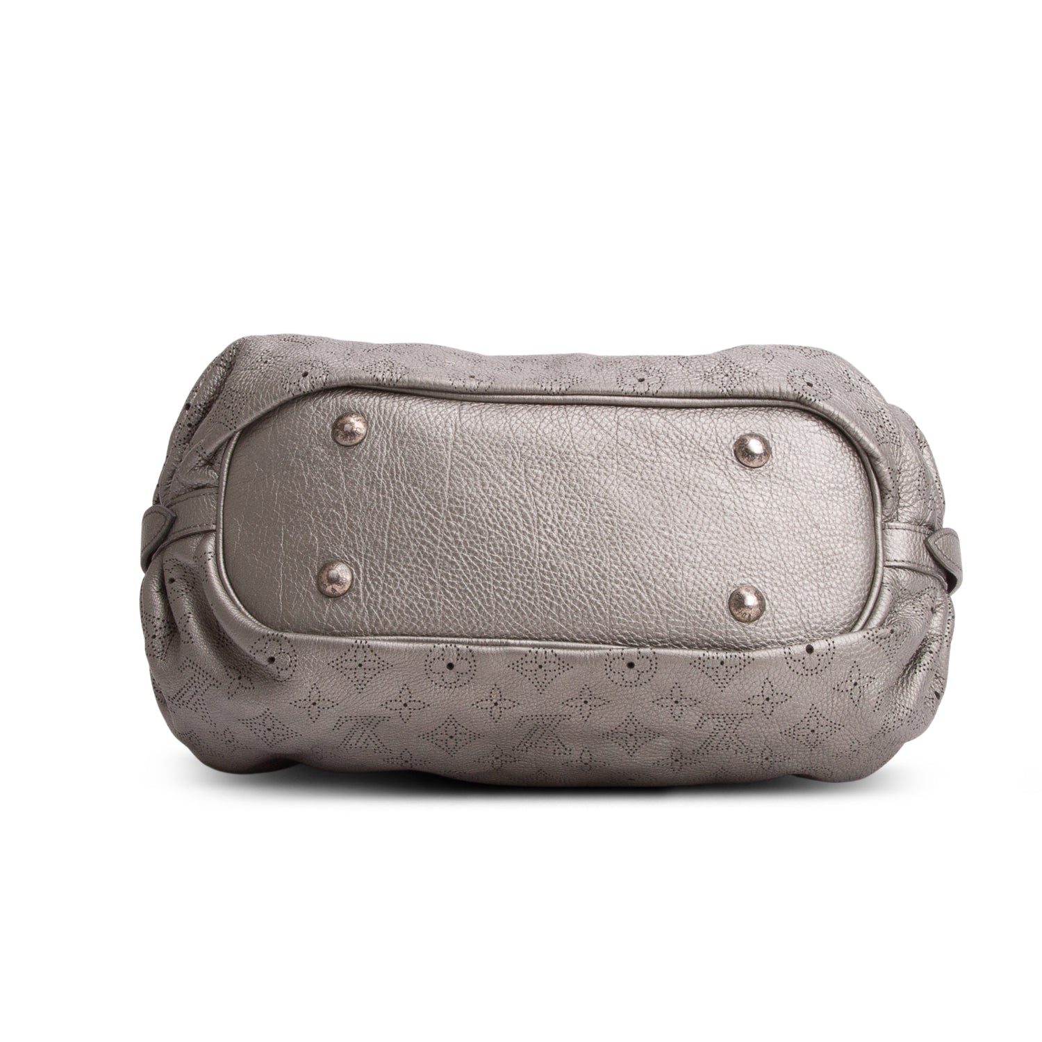 Louis Vuitton Metallic Silver Monogram Mahina Leather XS Hobo