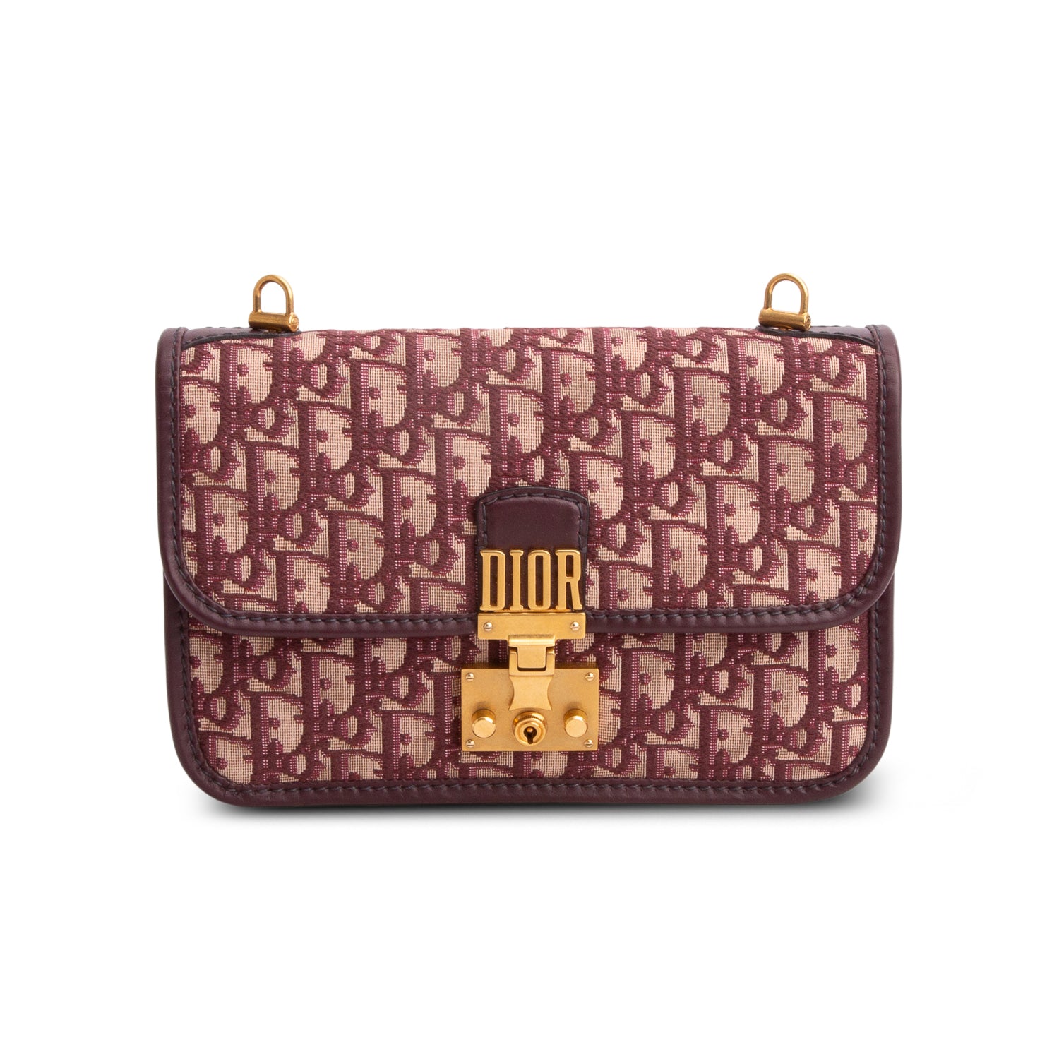 Christian Dior Burgundy Oblique Dioraddict Flap Bag w/ Strap