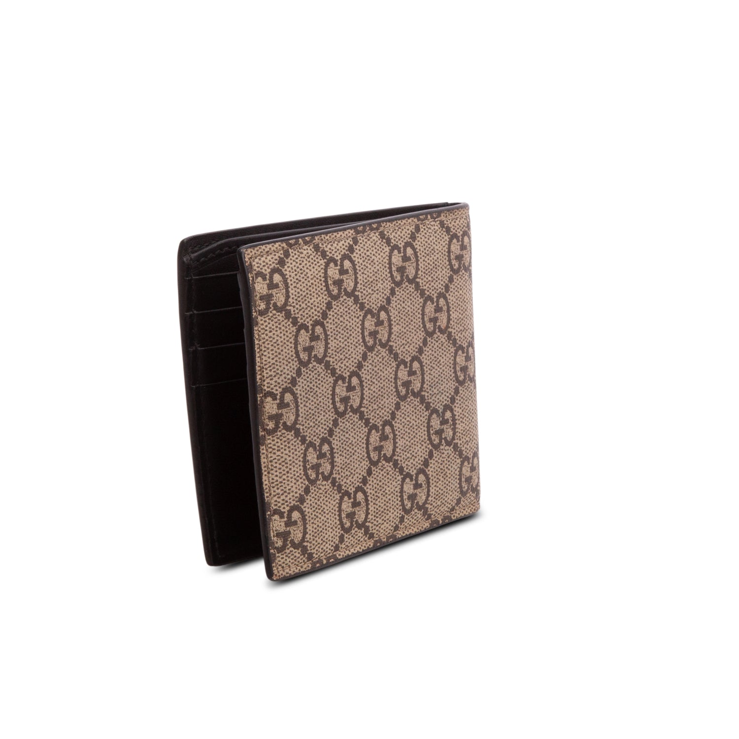 Gucci Beige & Multicolour GG Supreme Bee Print Bifold Wallet
