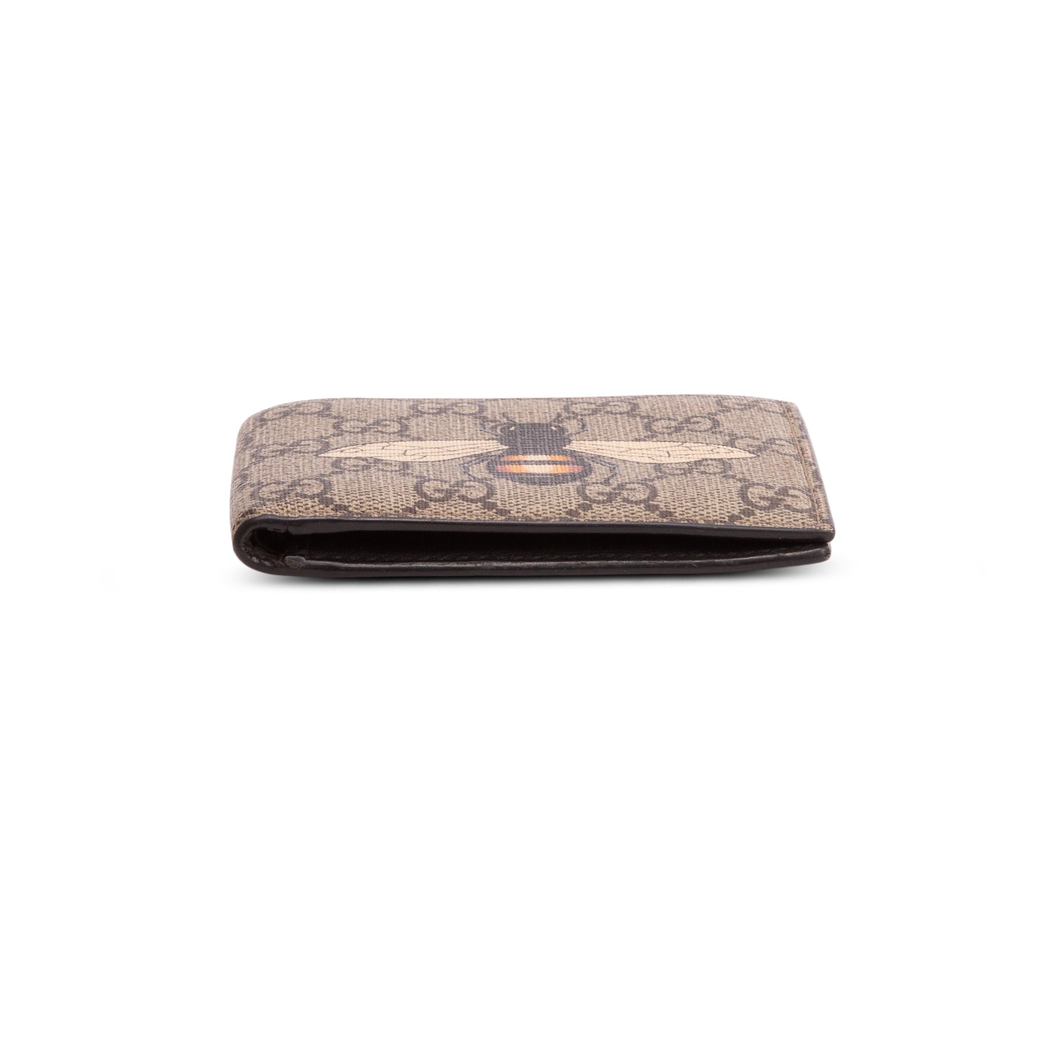 Gucci Beige & Multicolour GG Supreme Bee Print Bifold Wallet