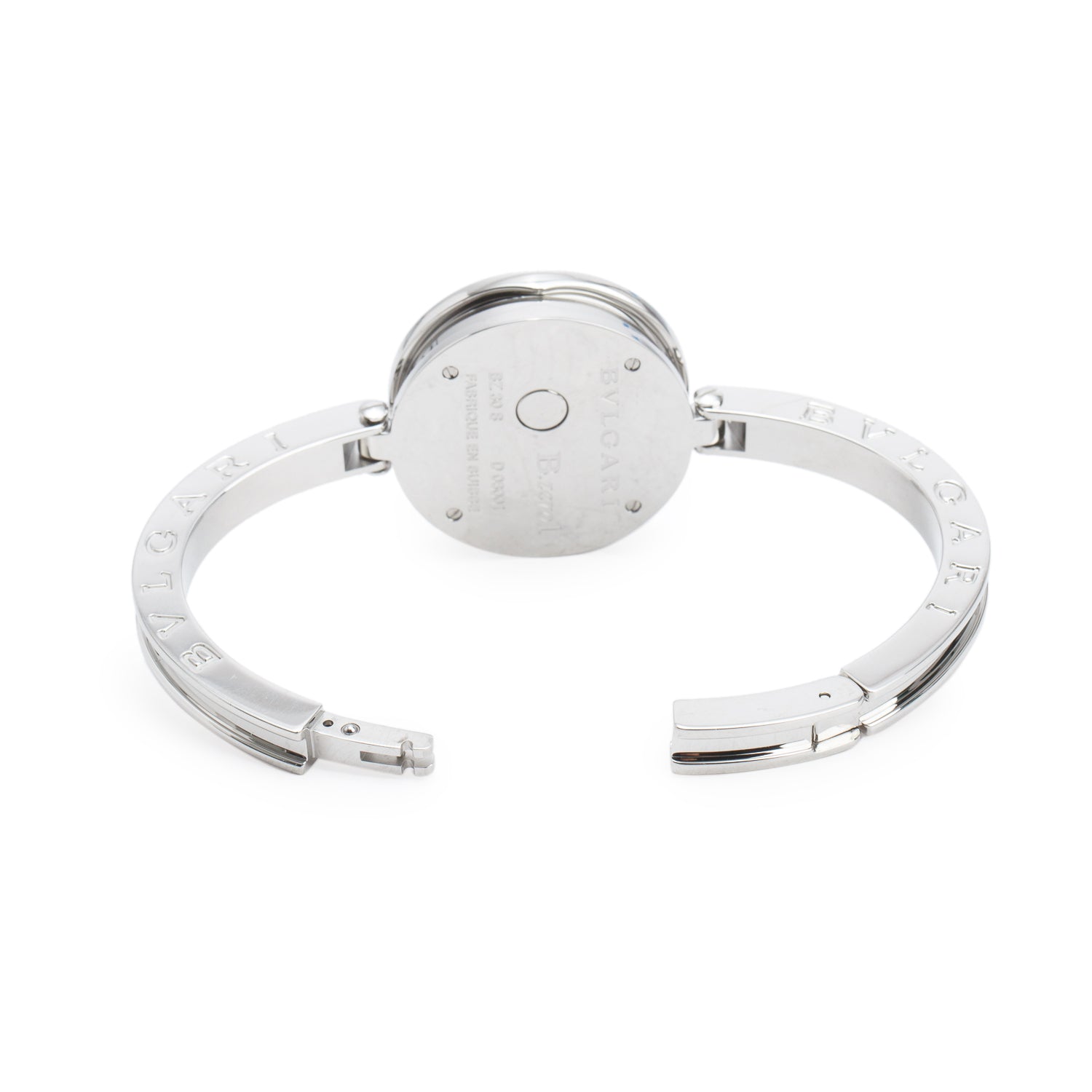 BVLGARI Stainless Steel B.Zero1 30 MM Quartz Watch Blue Mother of Pearl Diamond Dial