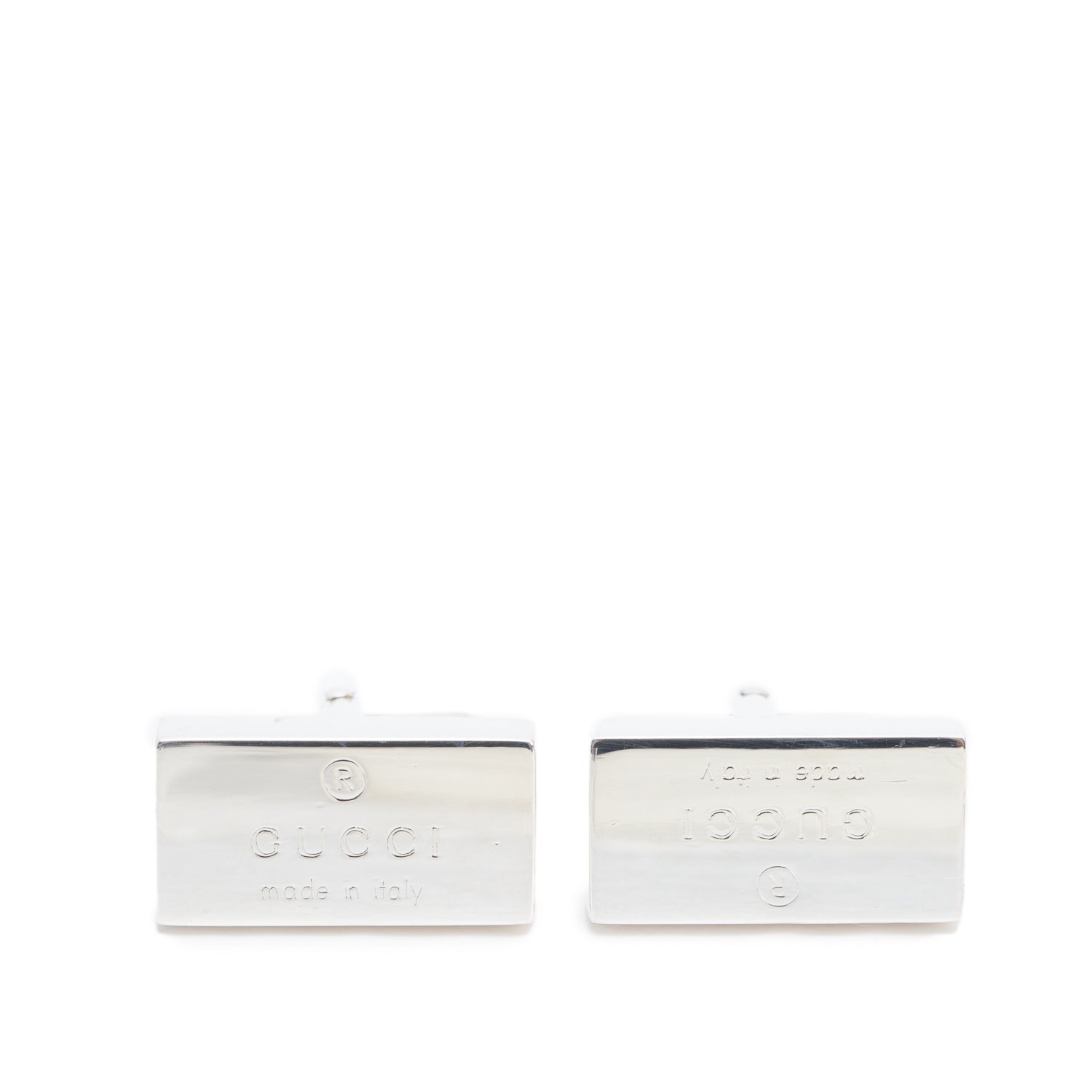 Gucci Sterling Silver Trademark Cufflinks