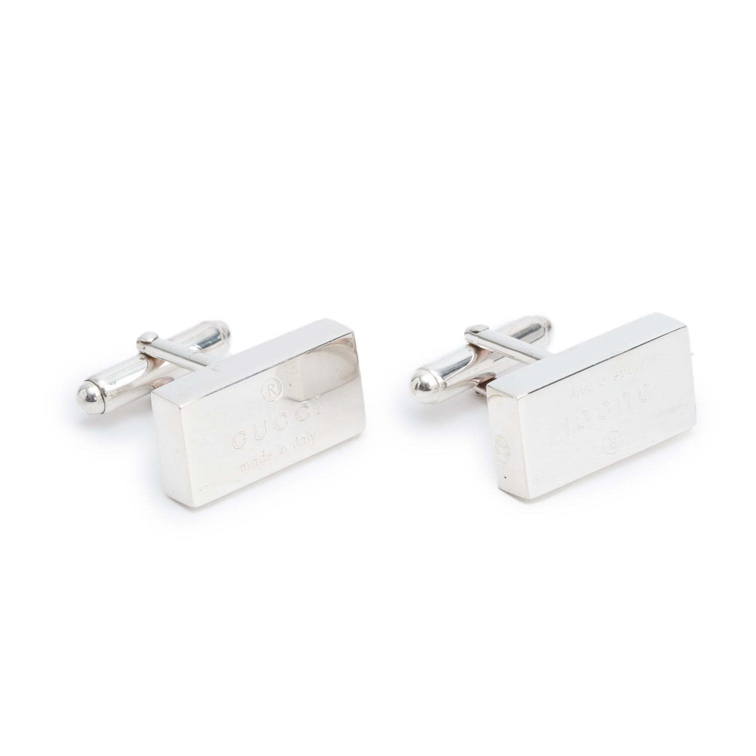 Gucci Sterling Silver Trademark Cufflinks