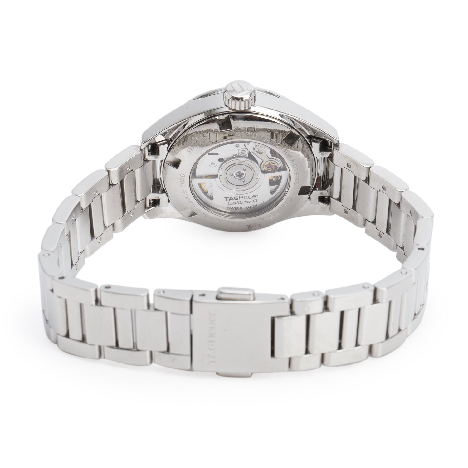 Tag Heuer Stainless Steel Carrera 28 MM Automatic Watch Mother of Pearl Dial WAR2411 w/ Box & Papers
