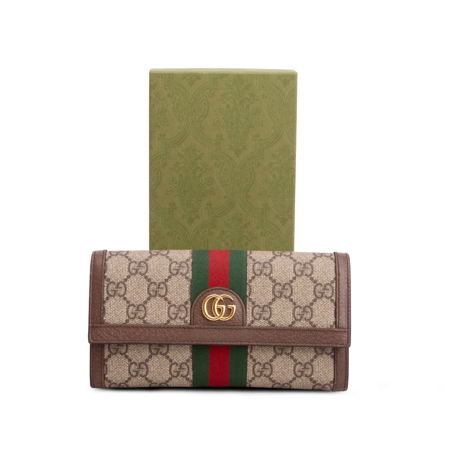 Gucci GG Supreme Web Ophidia Continental Flap Wallet w/ Box