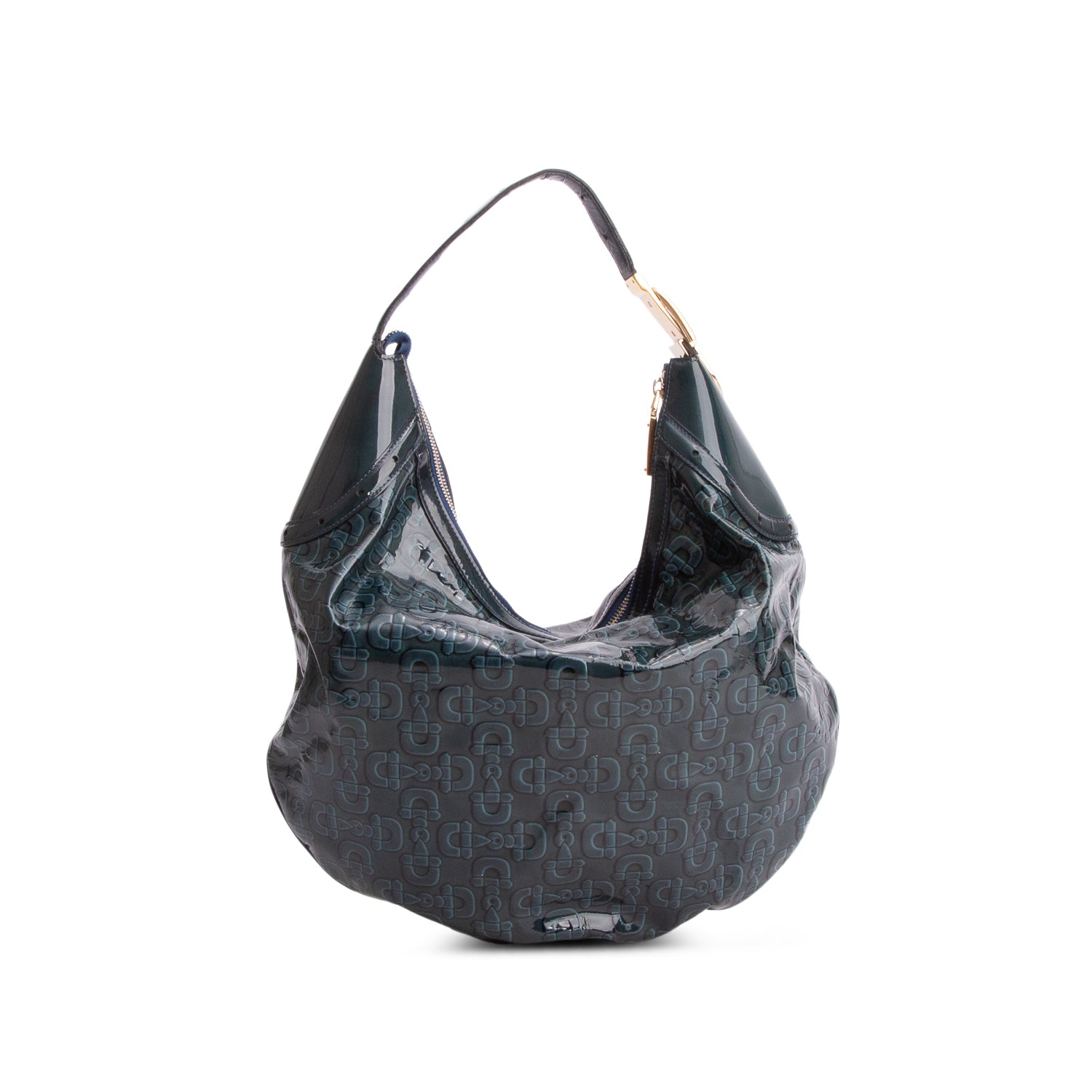 Gucci Green Patent Leather Horsebit Glam Hobo