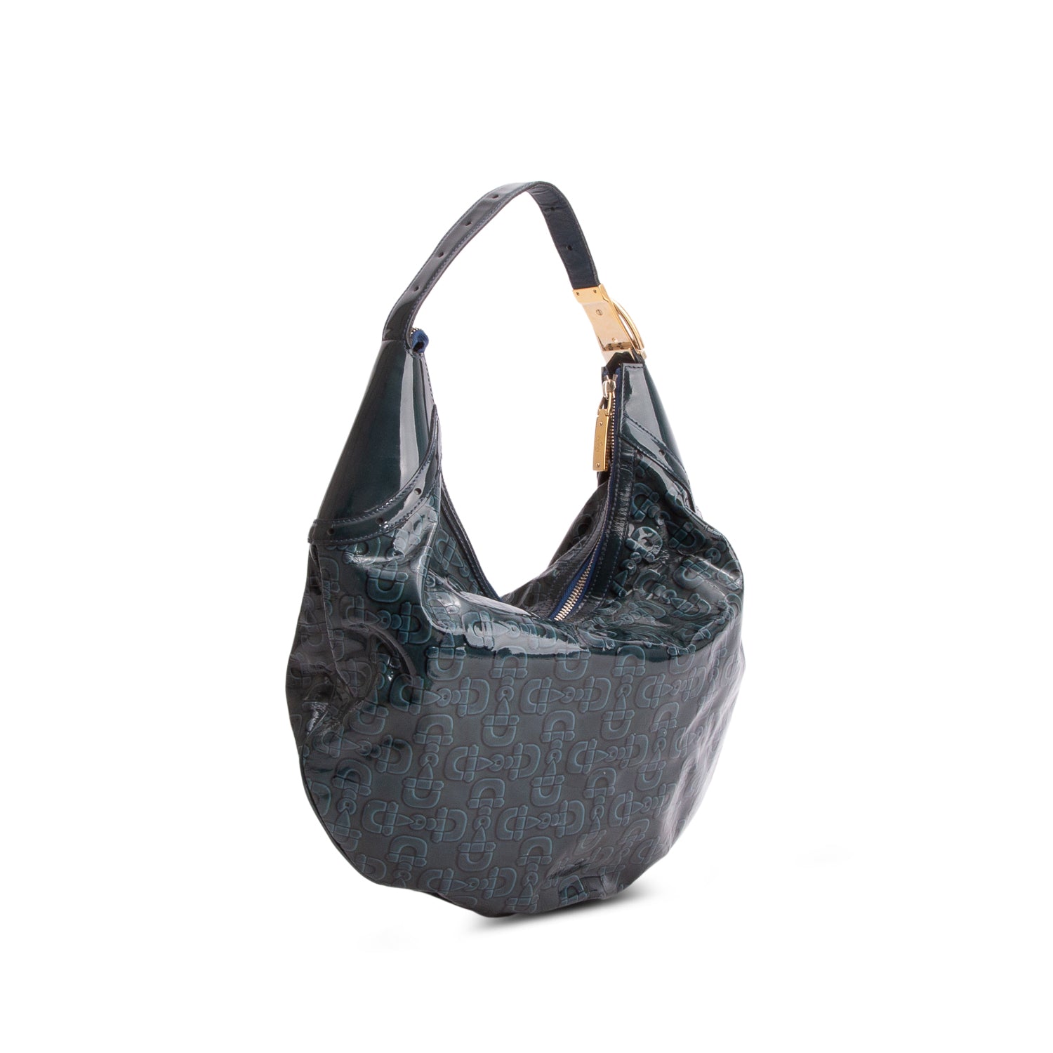 Gucci Green Patent Leather Horsebit Glam Hobo