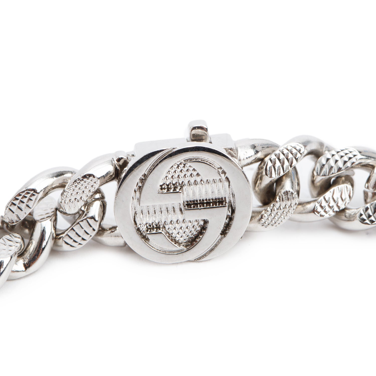 Gucci Palladium Plated Metal Interlocking G Necklace