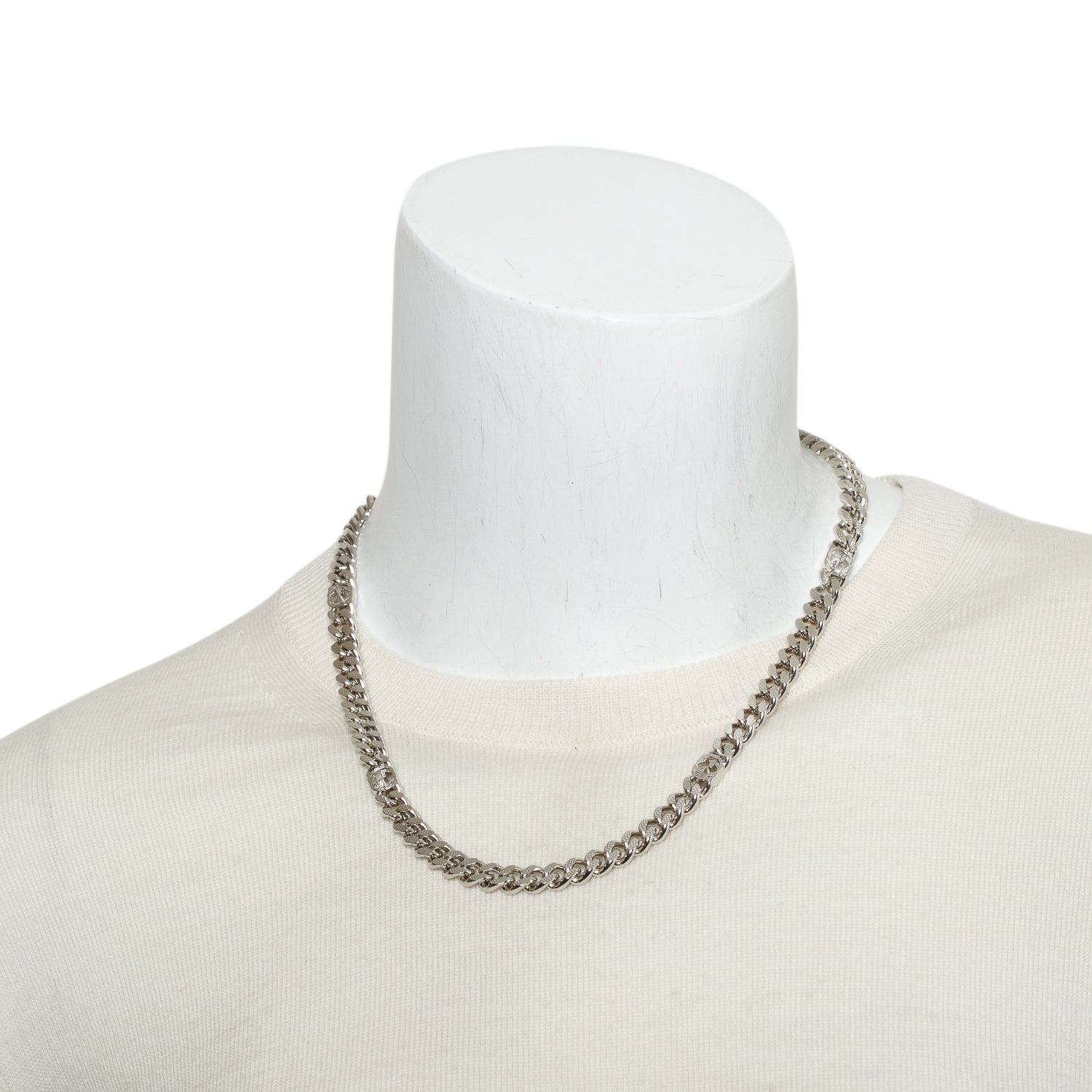 Gucci Palladium Plated Metal Interlocking G Necklace