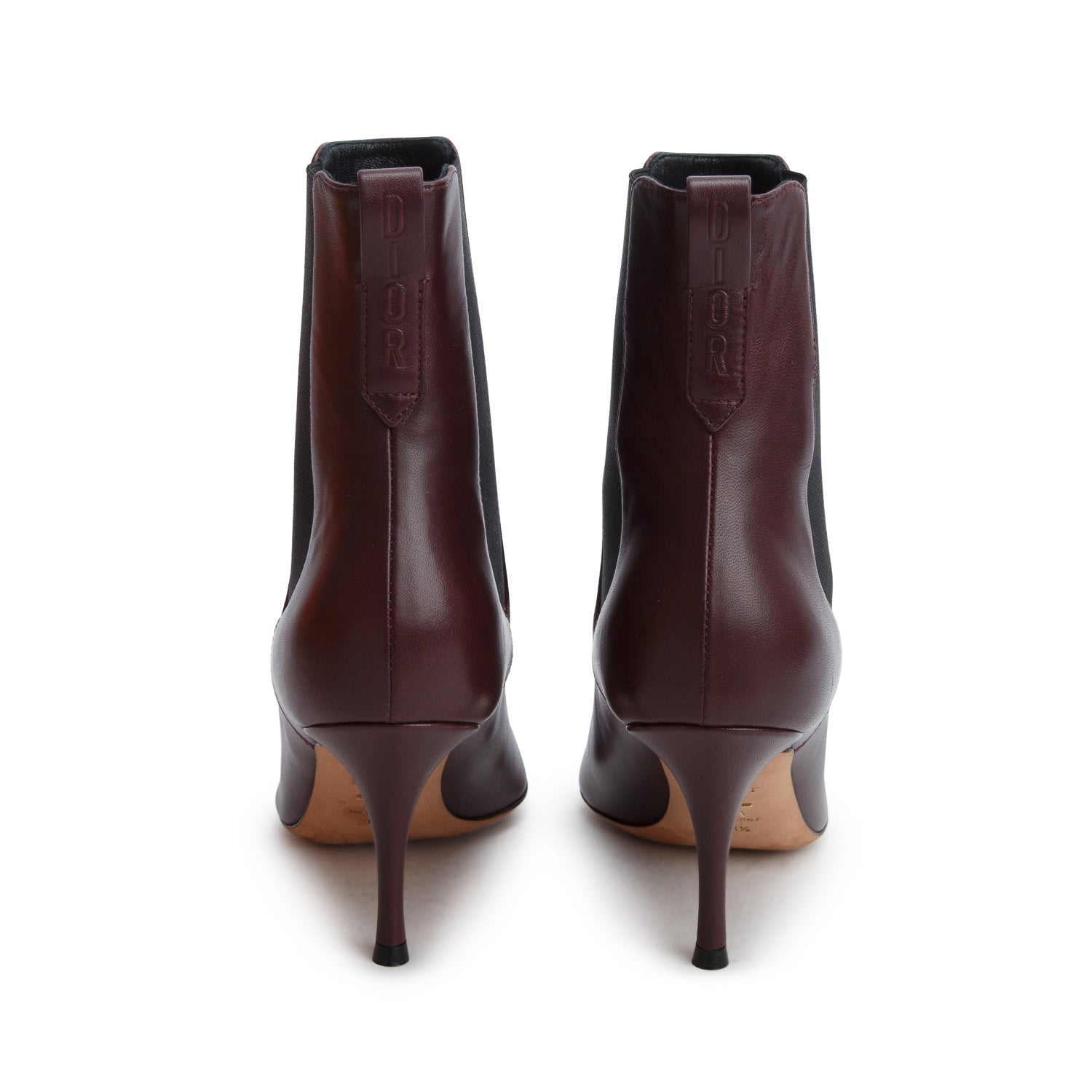 Christian Dior Brown Leather District Ankle Bootie Pumps, Size 38.5 w/ Box