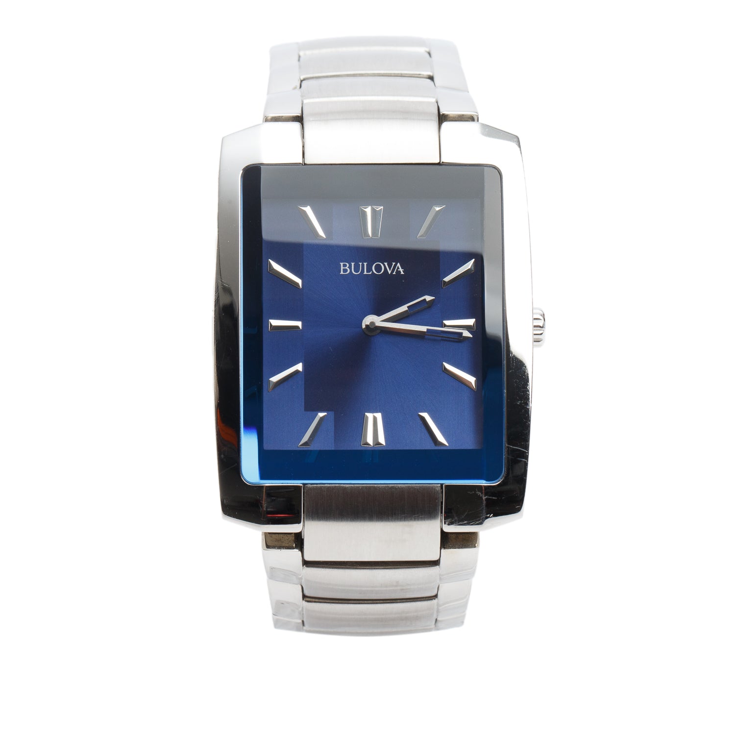 Bulova Stainless Steel Classic 35 MM Quartz Watch Blue Dial 96A169