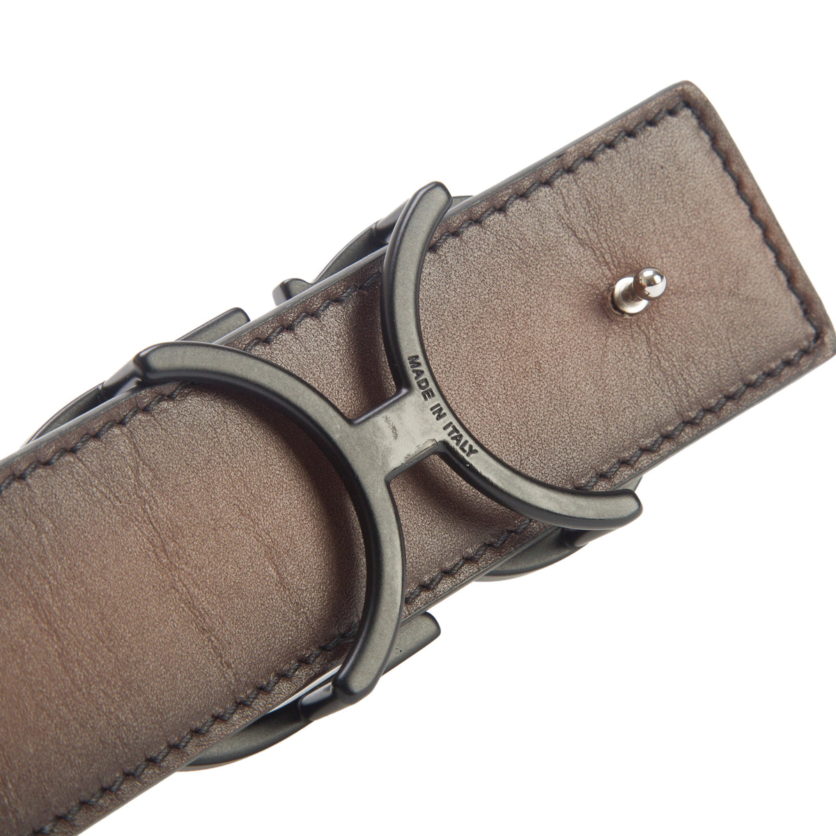 Christian Dior Black/Brown Leather Reversible 35MM Belt with 'CD Icon' Buckle  w/ Box