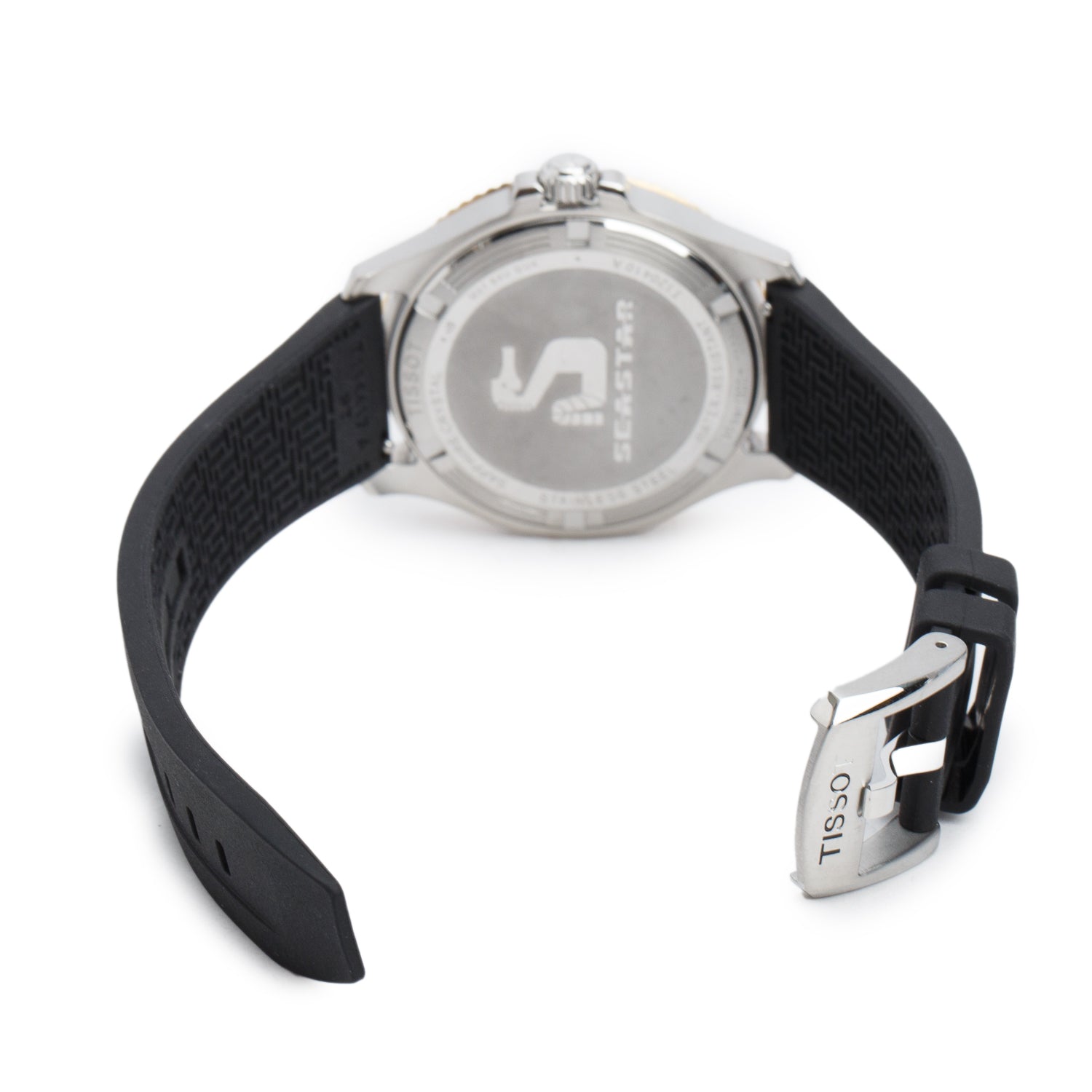 Tissot Two-Tone Stainless Steel Seastar 1000 40 MM Quartz Watch Black Dial
