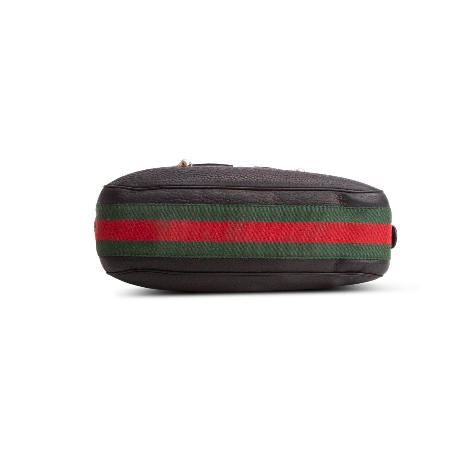 Gucci Black Pebbled Leather Heritage Horsebit Hobo